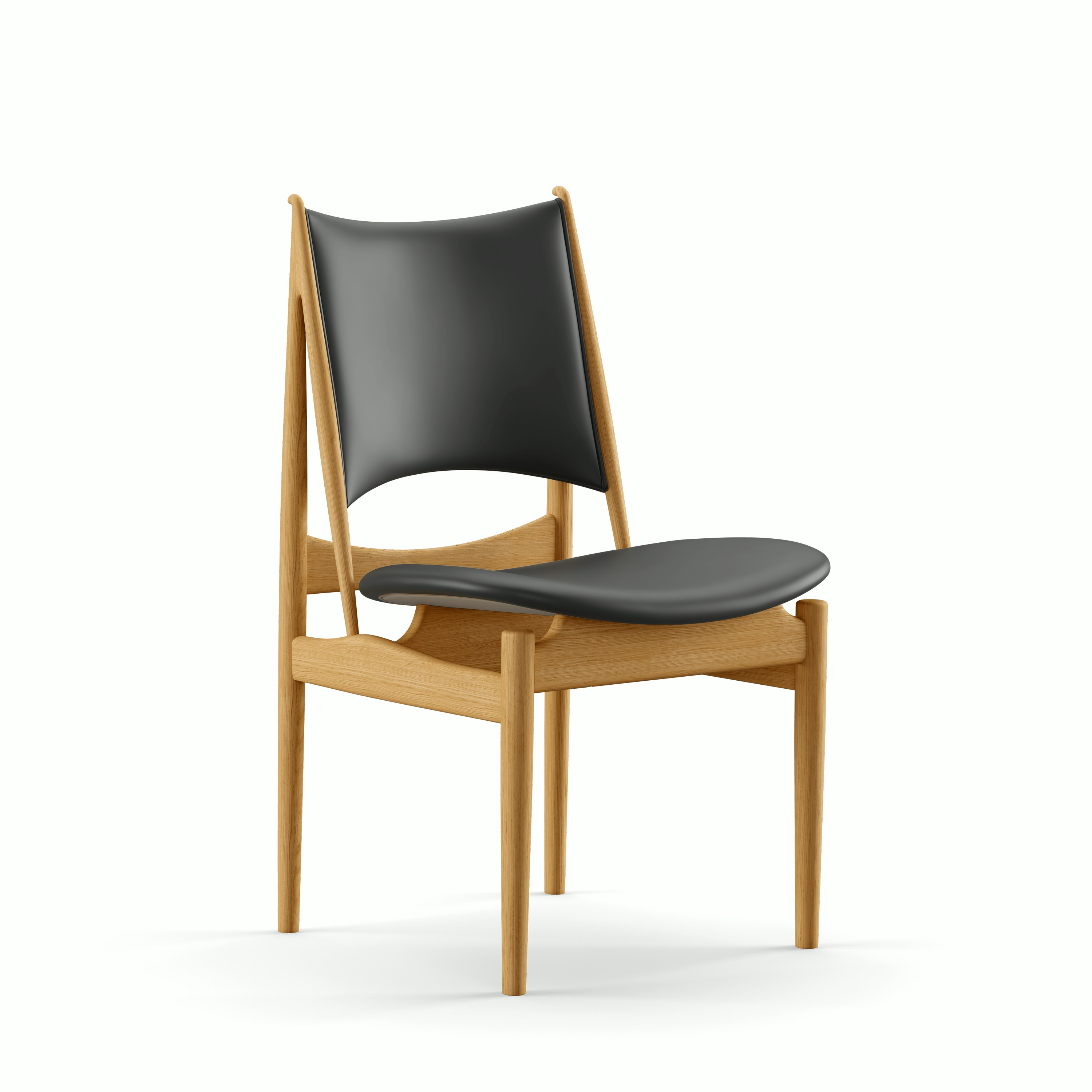 Egyptian Chair - Oiled Oak, Elegance Leather, Black