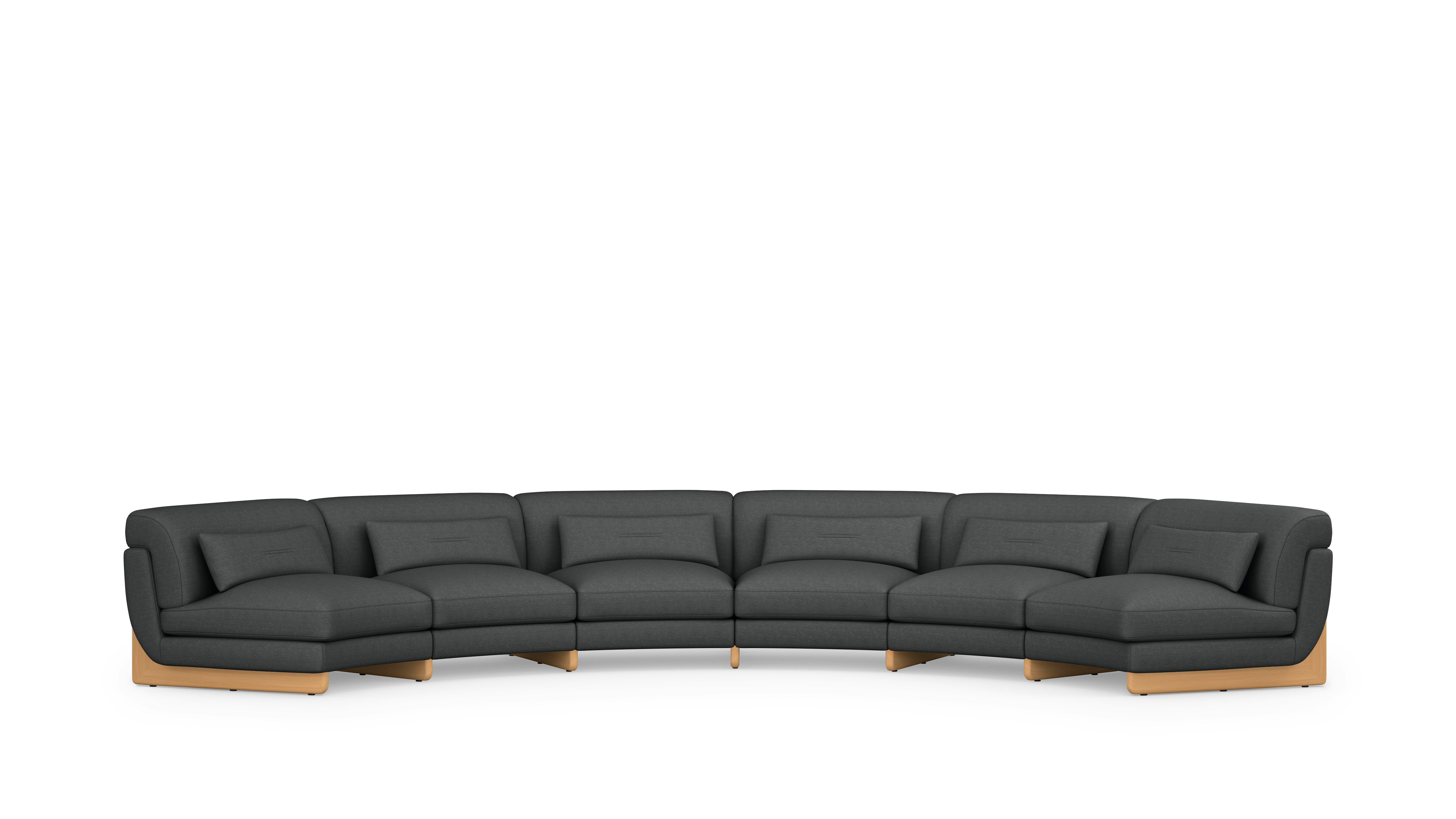 Contra Wedge Sectional - 6 Seat, Mode, Terra, Oak