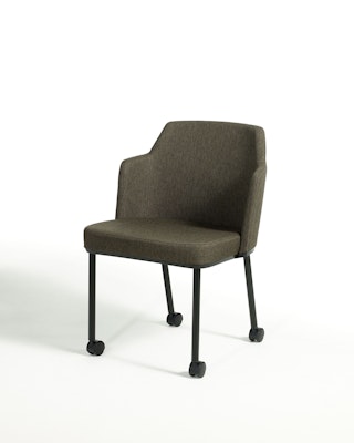 casters side seating mobile upholstered 4-leg 4 leg