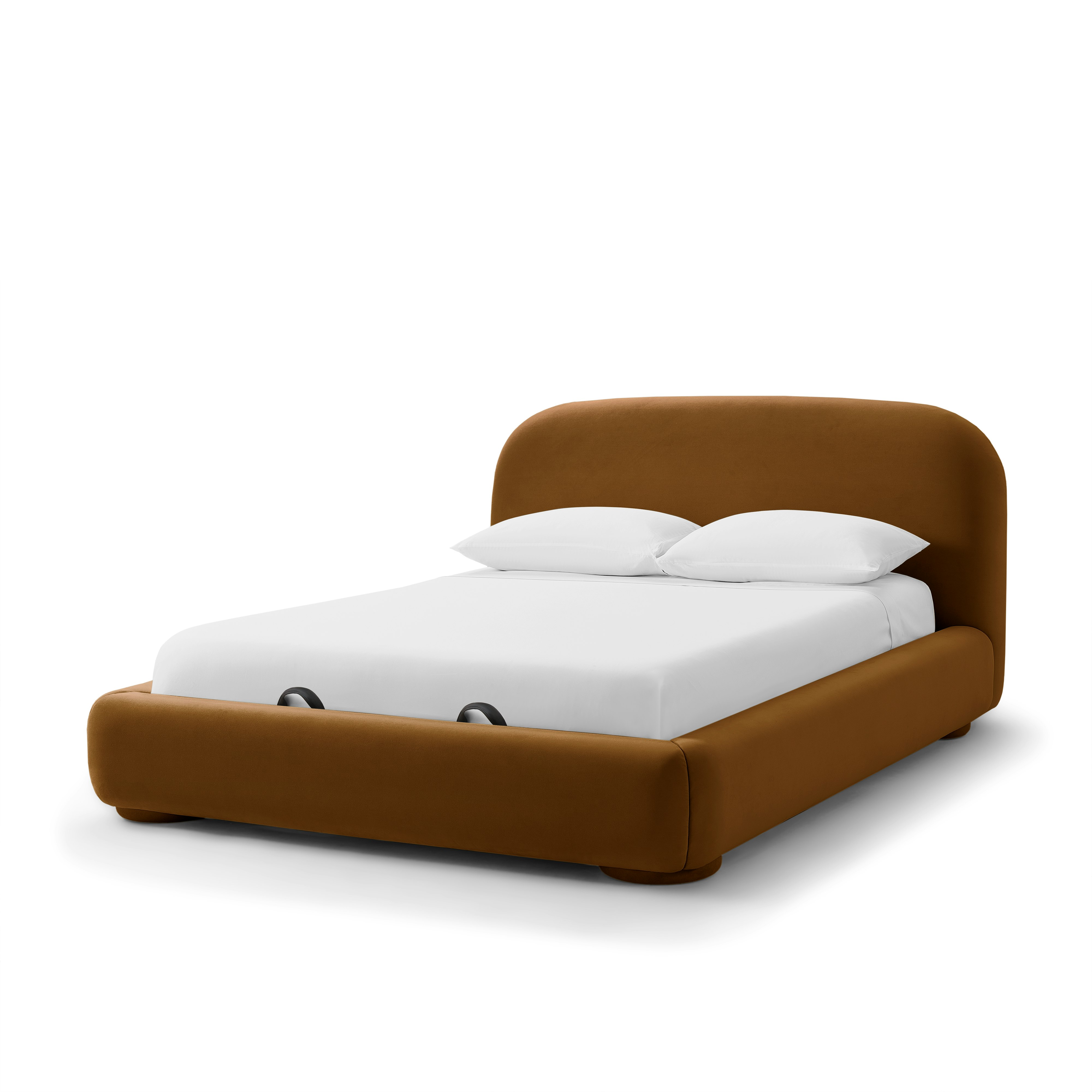 Lull Bed - King, Storage, Fabric, SE Malibu Velvet, Cognac