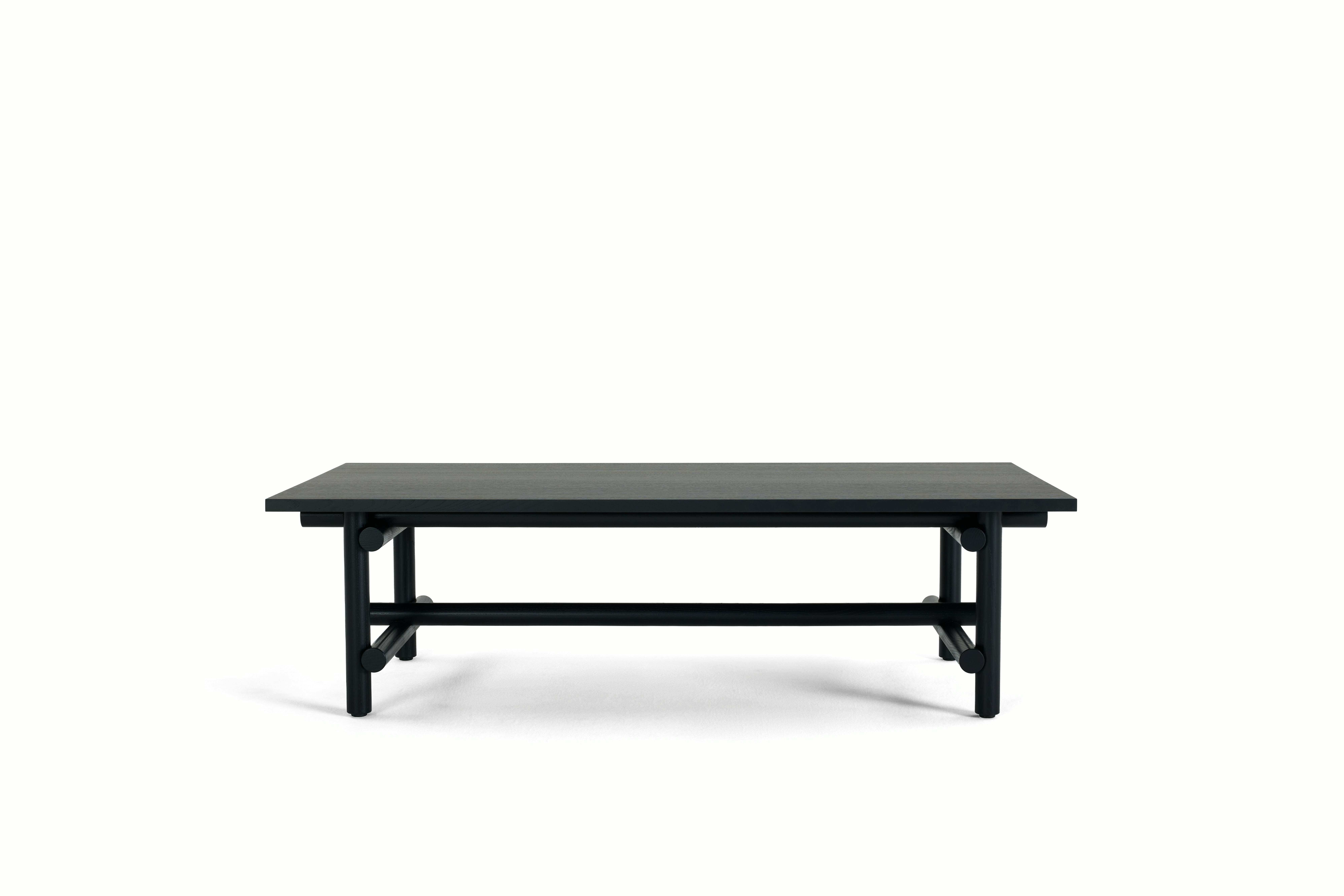 A Muecke Coffee Table in Ebonized viewed from the front.