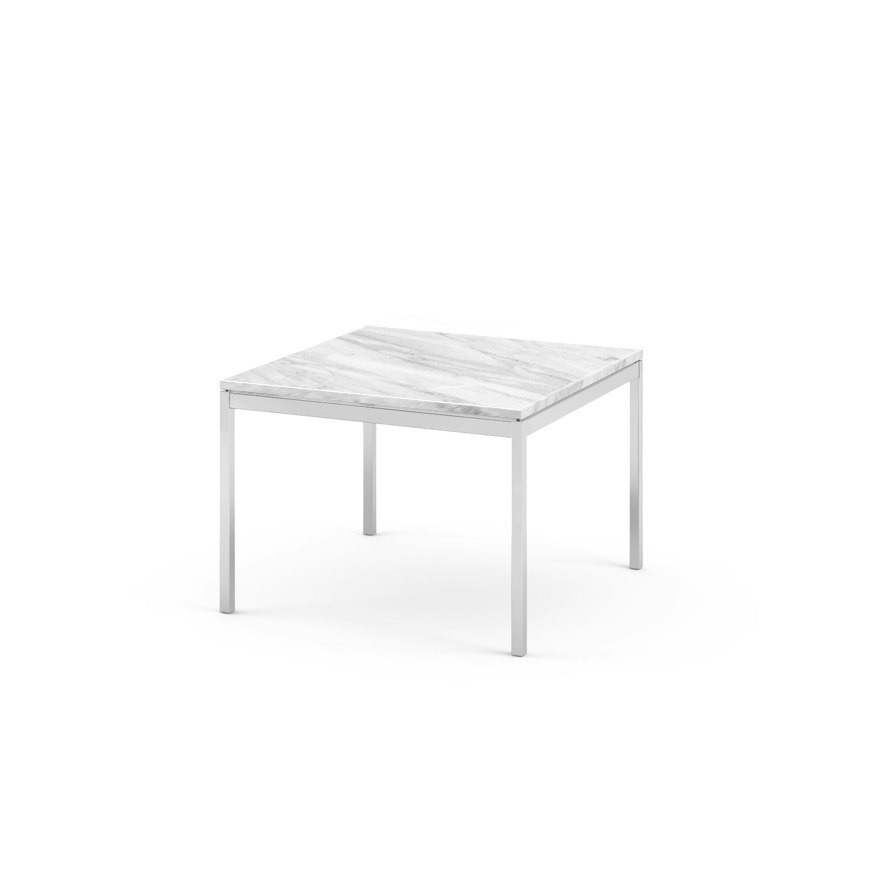 Florence Knoll Square Coffee Table - Standard, 23 x 23, Polished Carrara, Polished Chrome