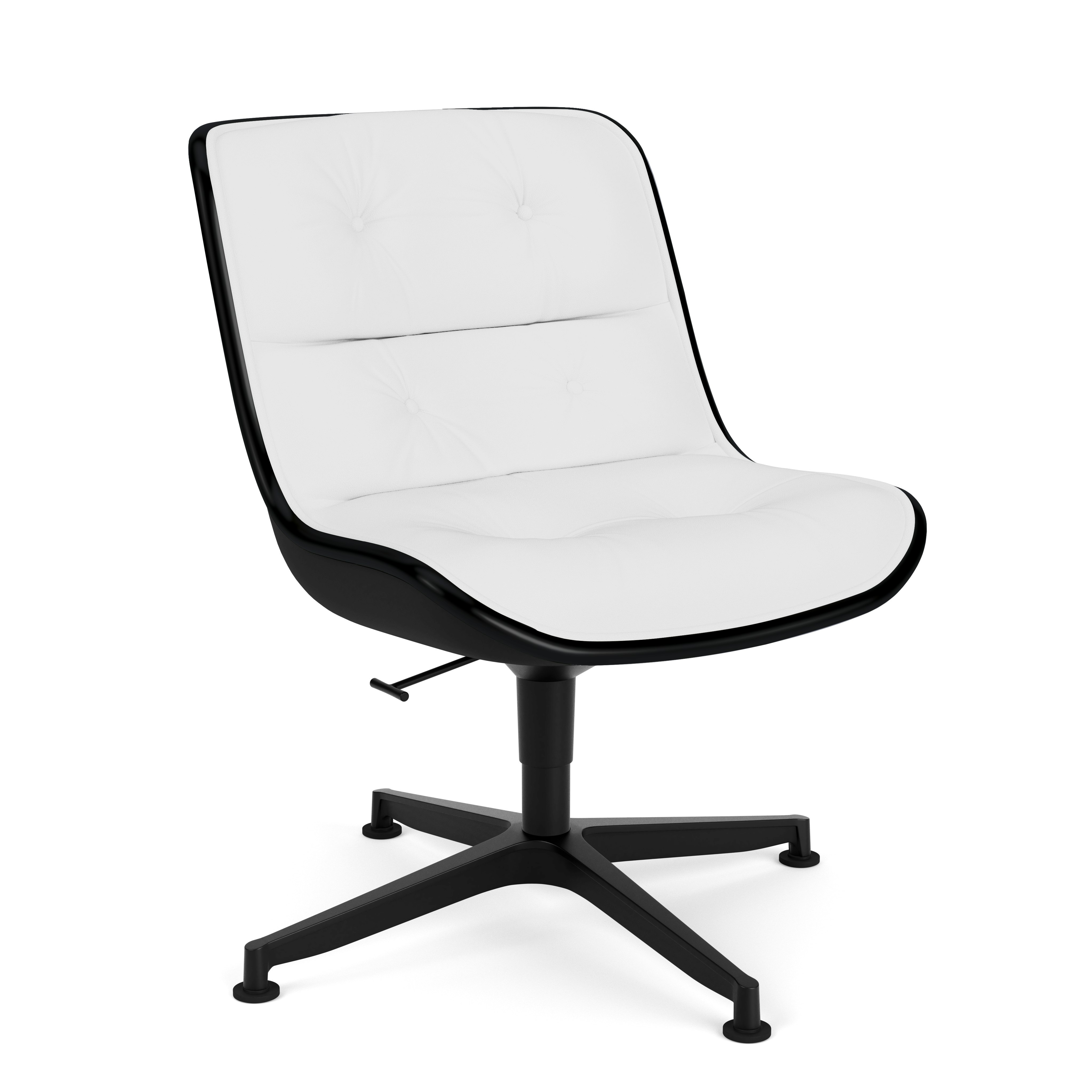 Pollock Executive Side Chair - 4 Star, Black, Volo Leather,  White