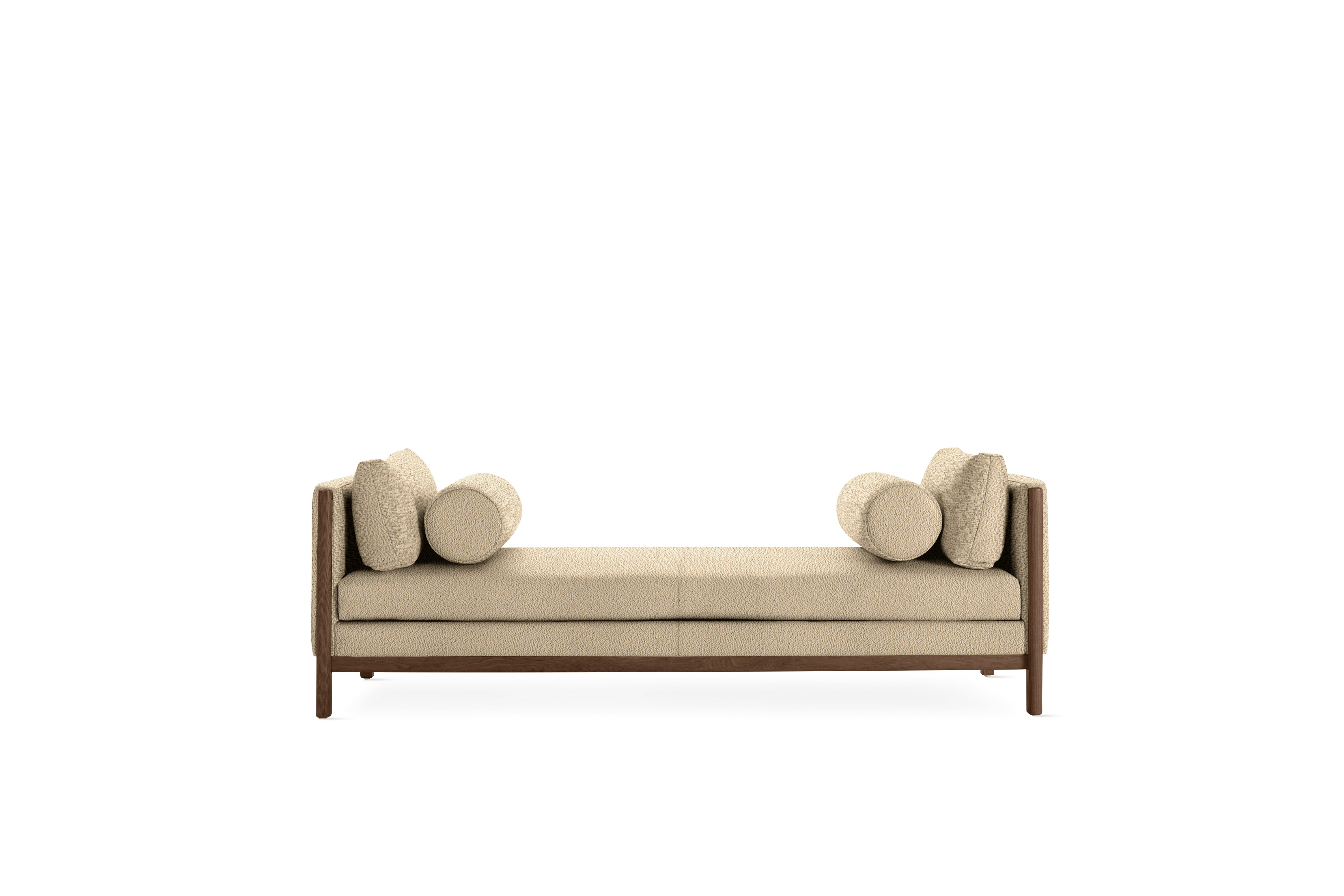 Emmy Chaise - With Bolsters, Turf, Sand, Walnut
