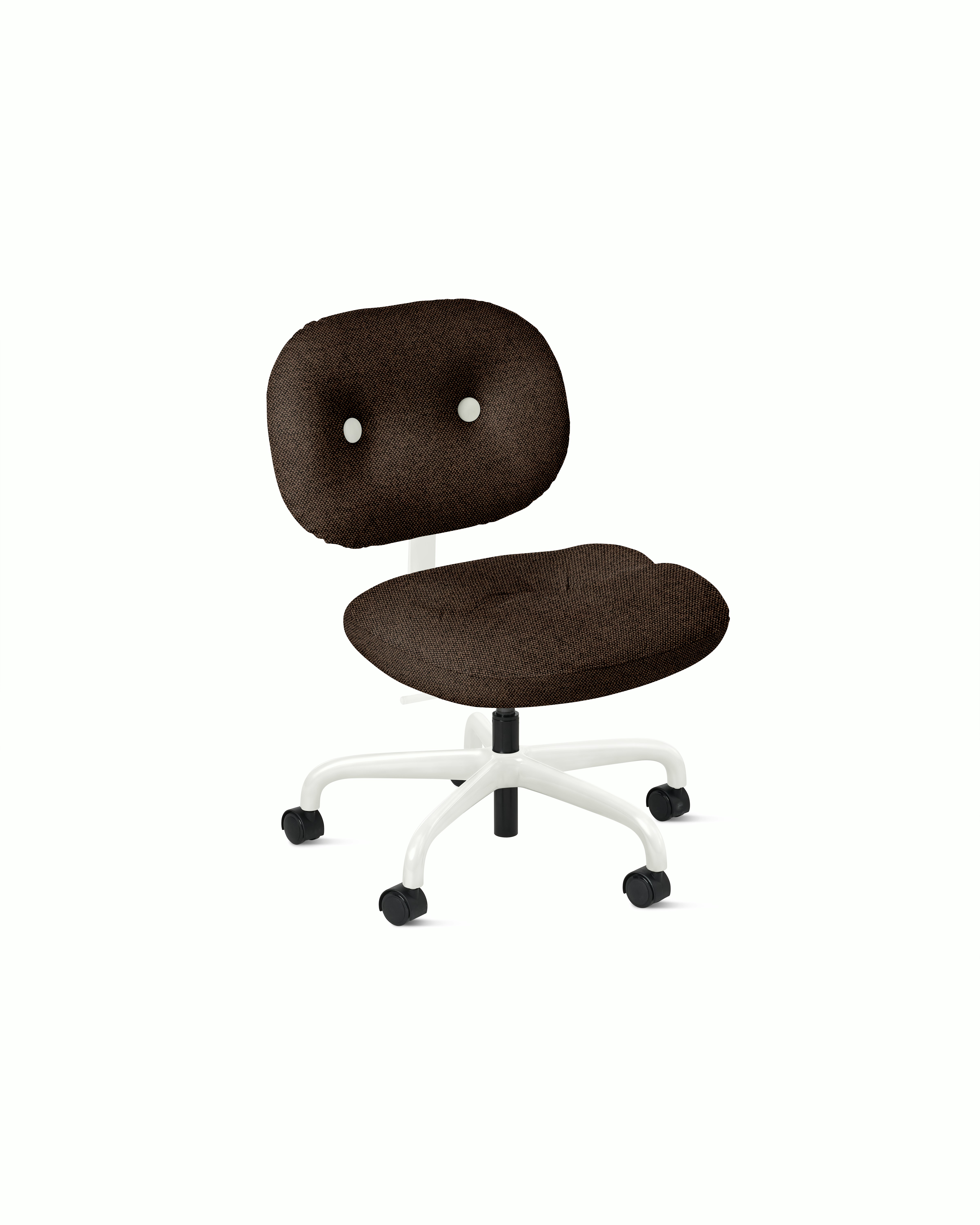 Morrison Hannah Task Chair - Without Arms,  Hourglass,  Mocha,  White,  Soft Caster FSC Certified
