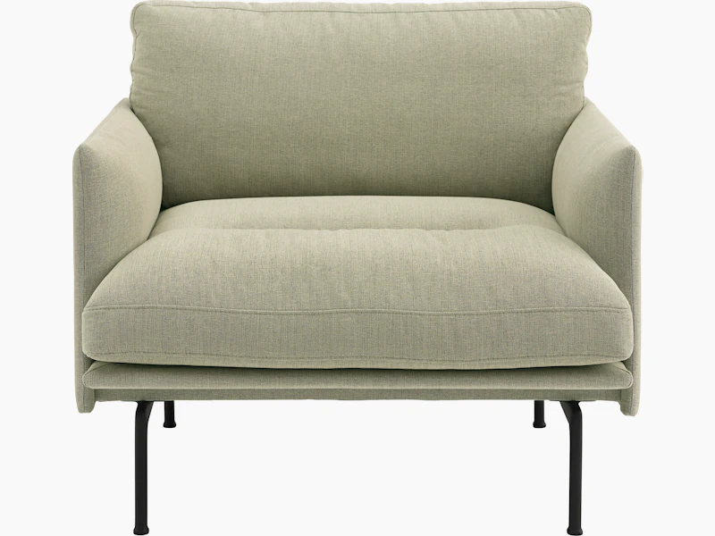 Outline Soft Chair in Guest 250 Black Viewed from Front