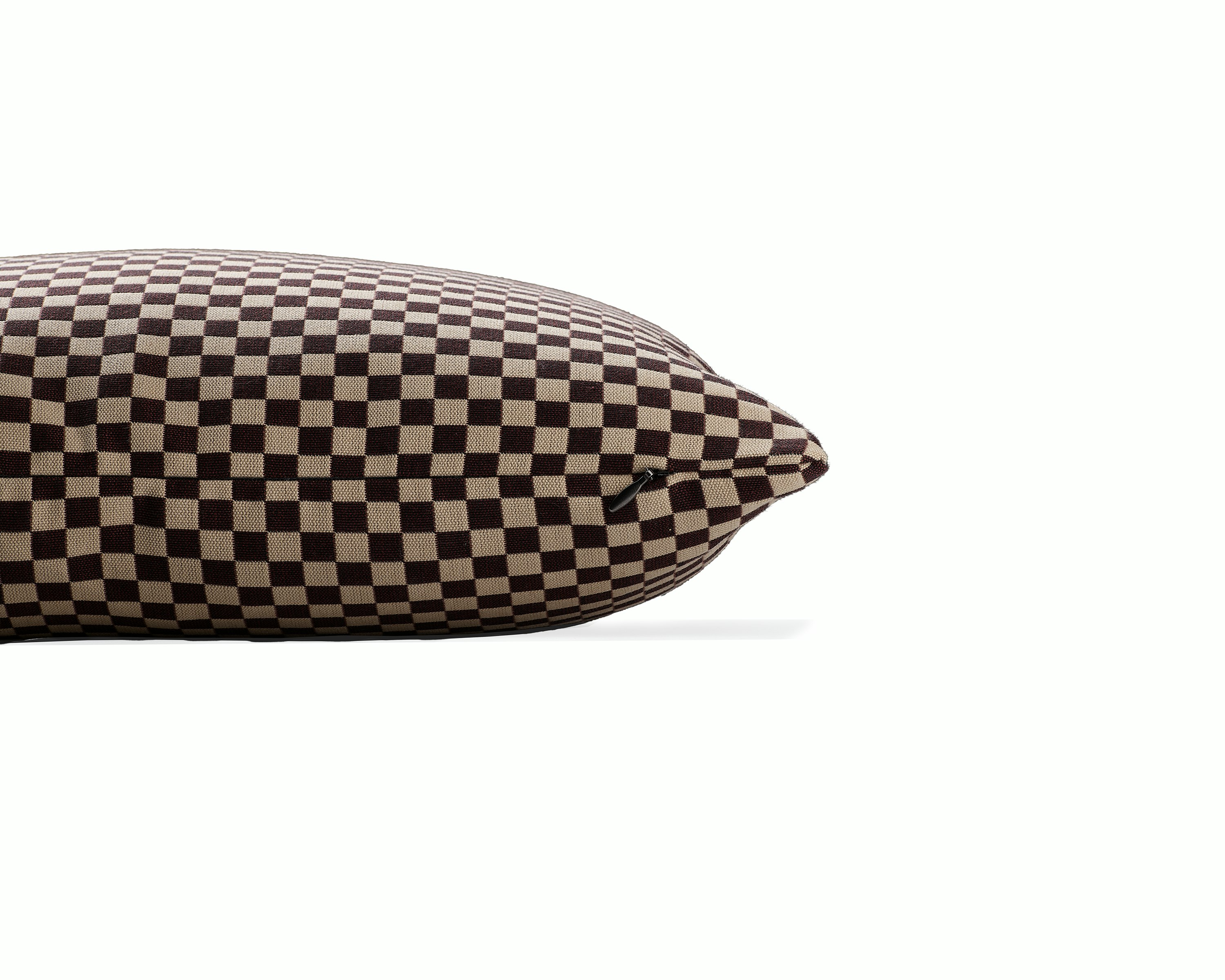 Checker Pillow by Alexander Girard - 17" x 17", Siena Dark / Khaki