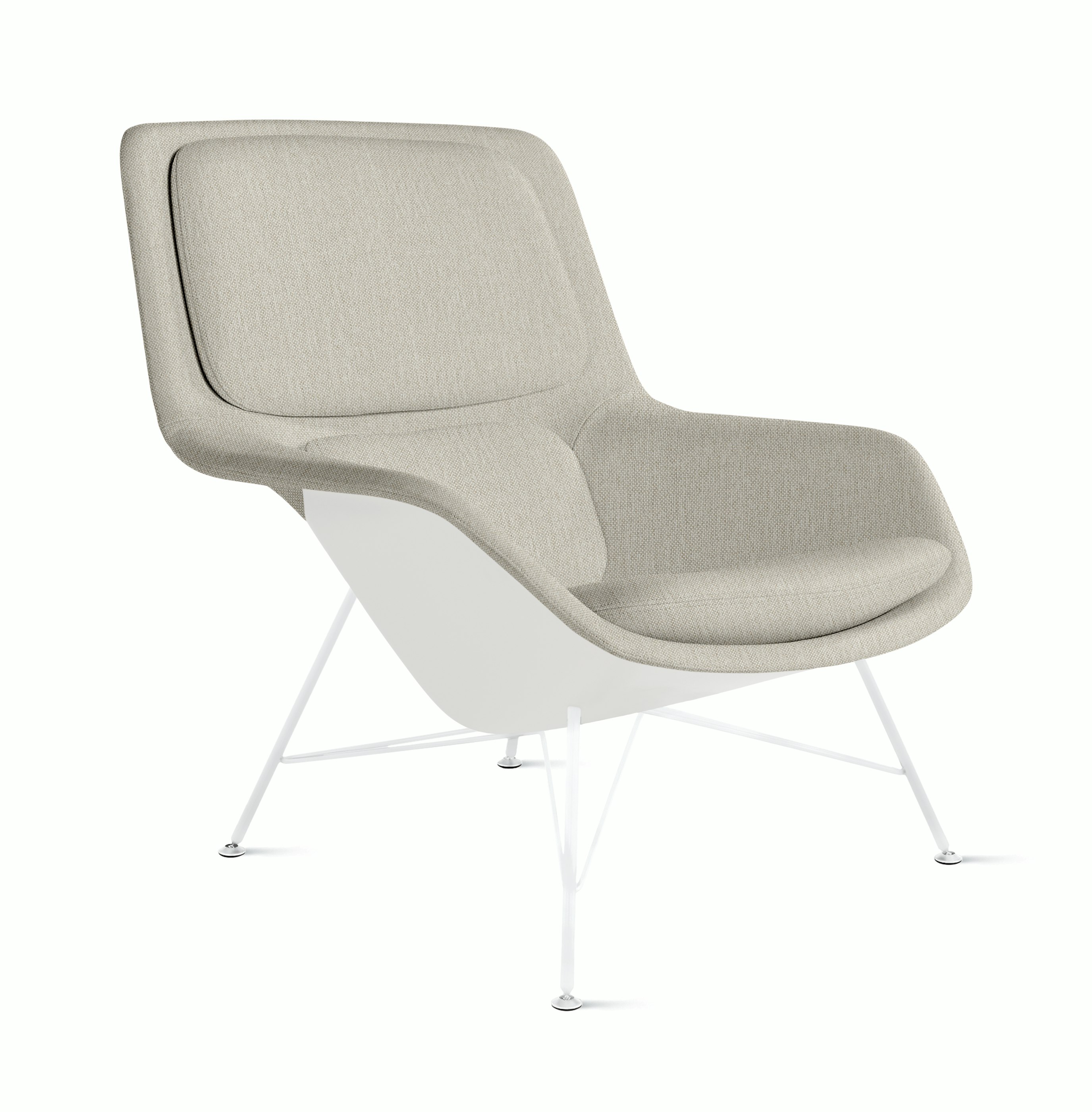 Striad Lounge Chair - Mid Back,  Mode,  Shell,  White,  Wire,  White