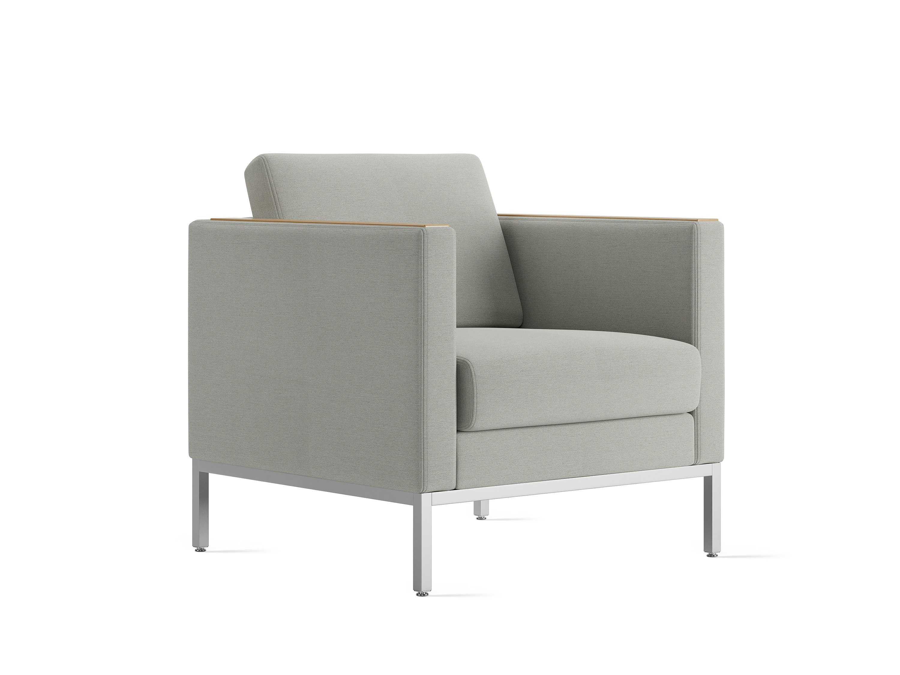 Riva Lounge Chair, angle, grey