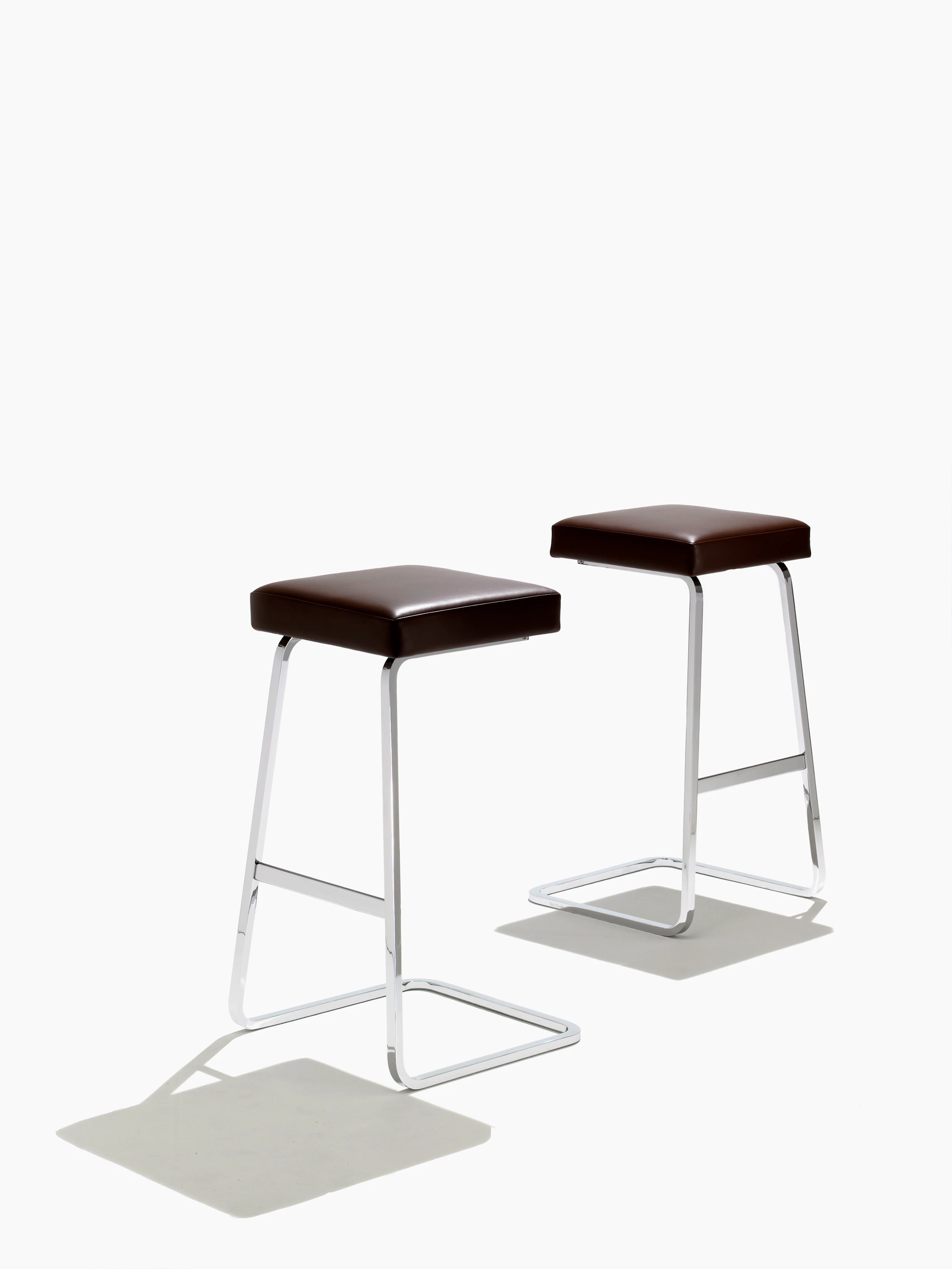 Four Seasons Barstool by Mies van der Rohe in brown leather