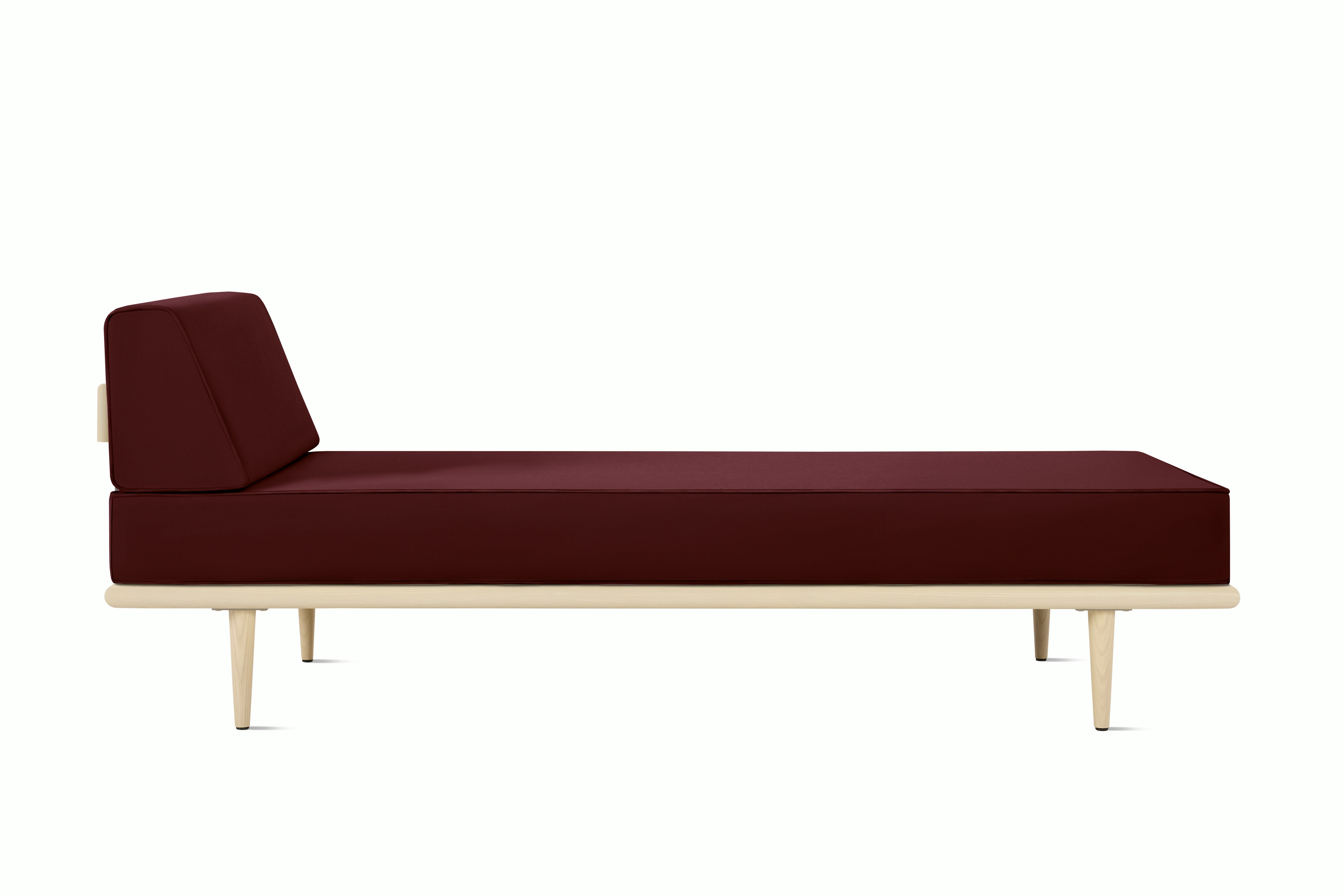 Nelson Daybed - Side Bolster,  Ash,  Tempo Velvet,  Burgundy,  Taper