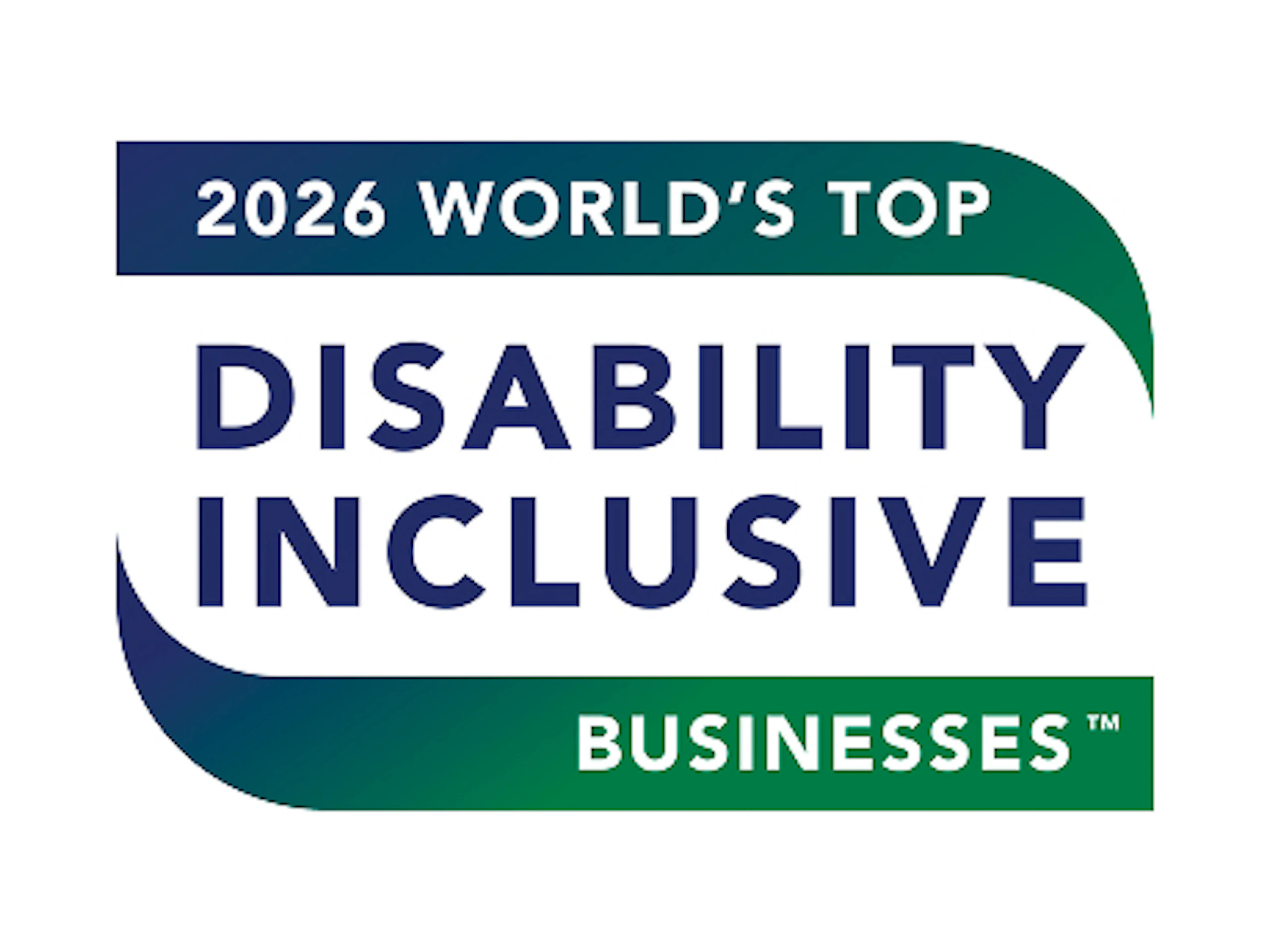 World's Top Disability Inclusive Businesses award badge for the year 2026.