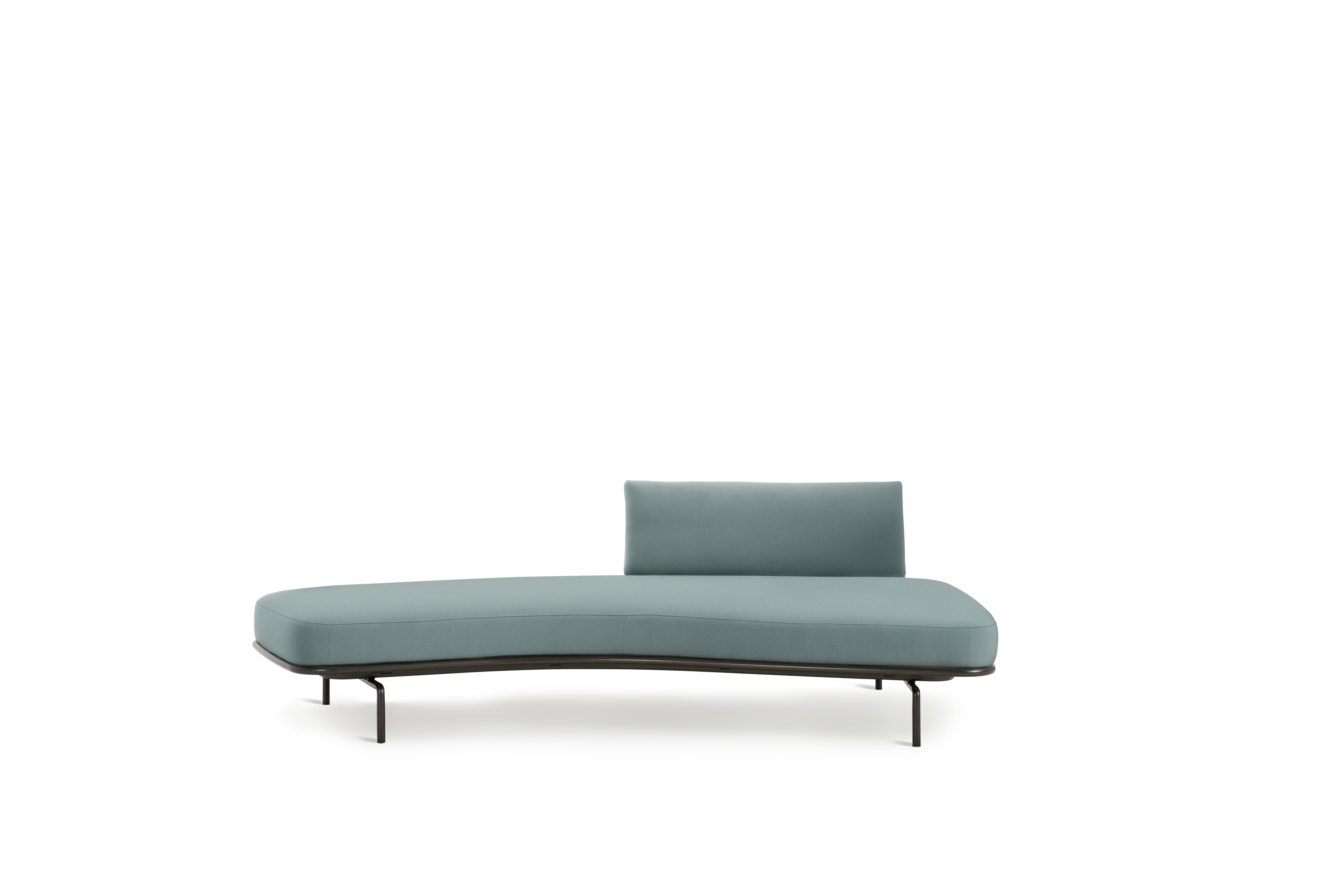 Panoramic Sofa - Left ,  Single Large,  Hopsack,  Silver,  Charcoal