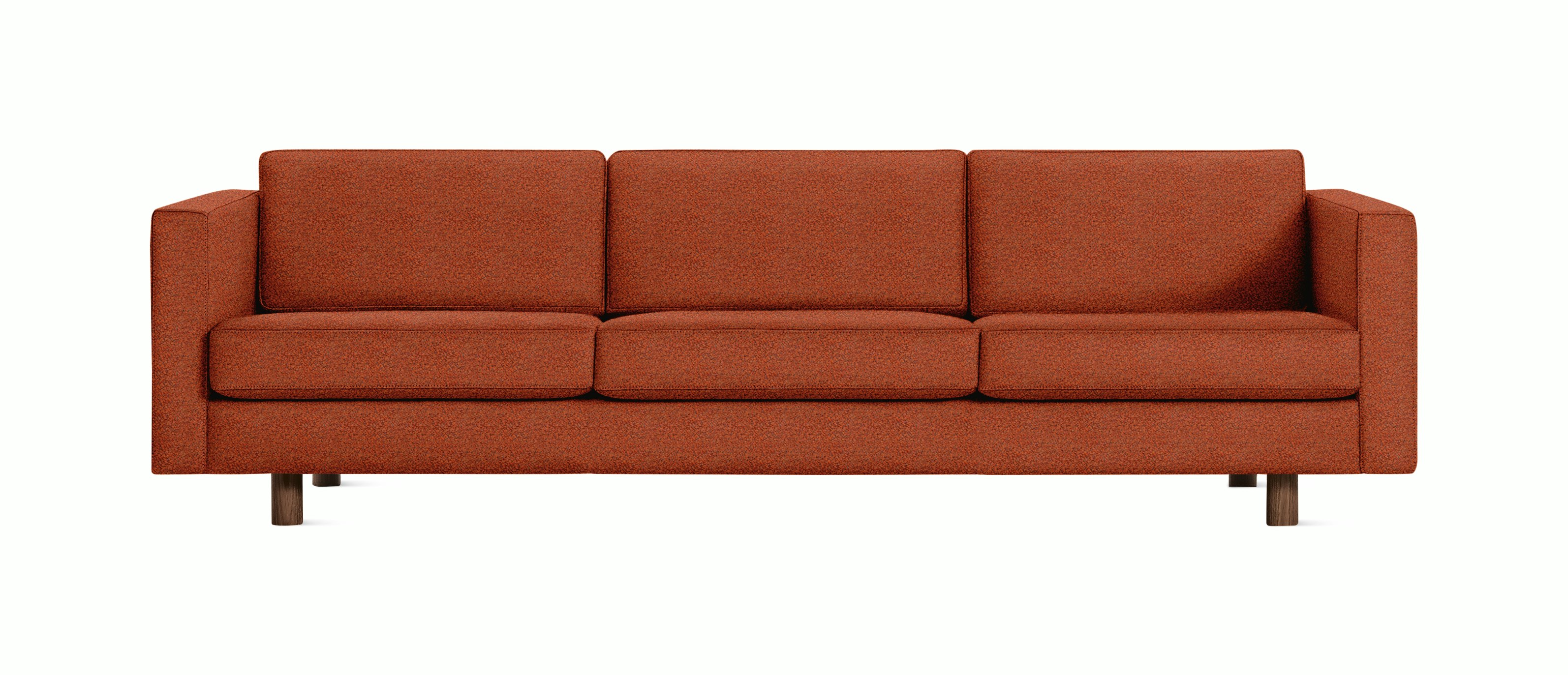 Lispenard Sofa three seater in terra cotta  color with 4" legs.