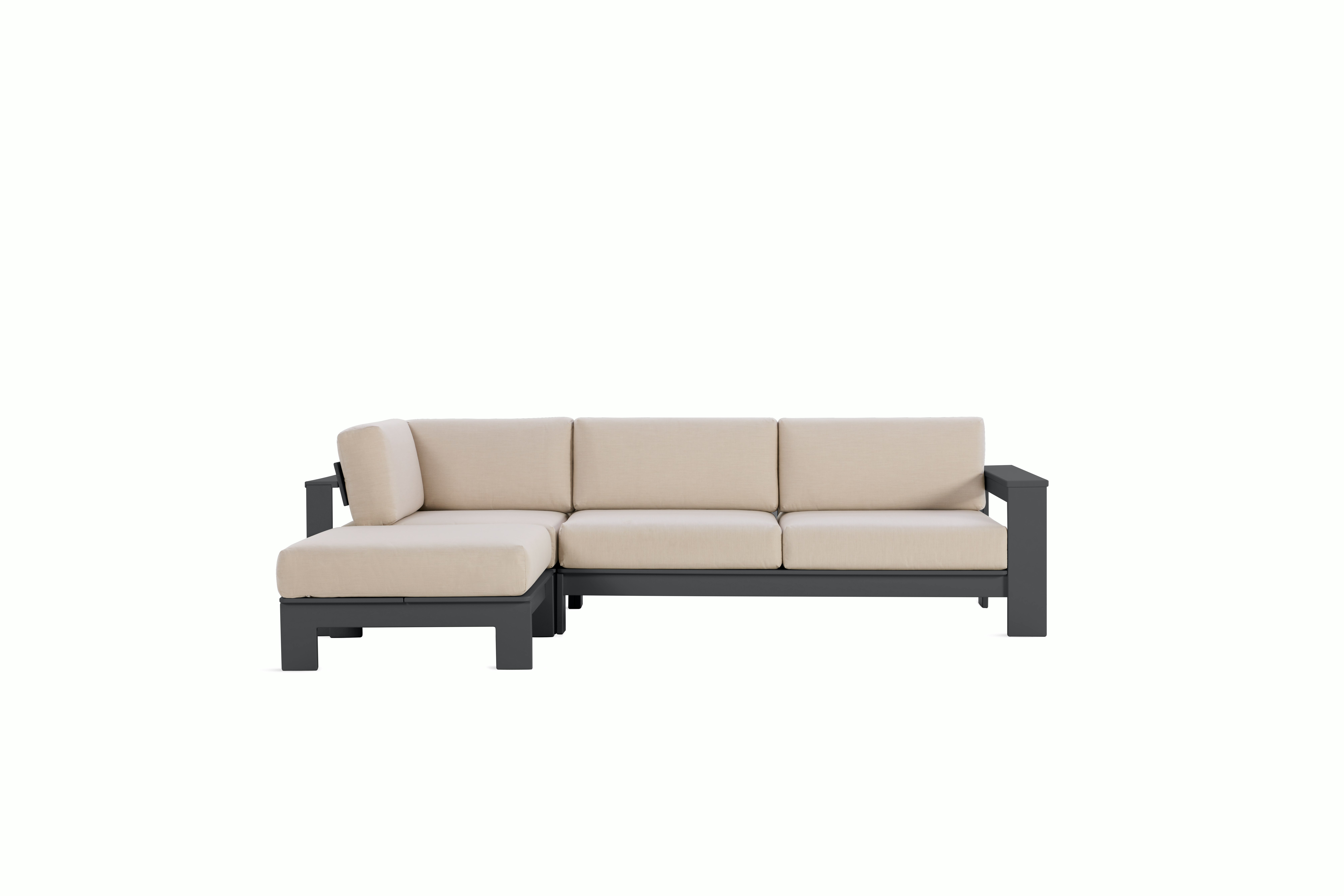 Pepin Sectional with Chaise - left,   slate,   flax
