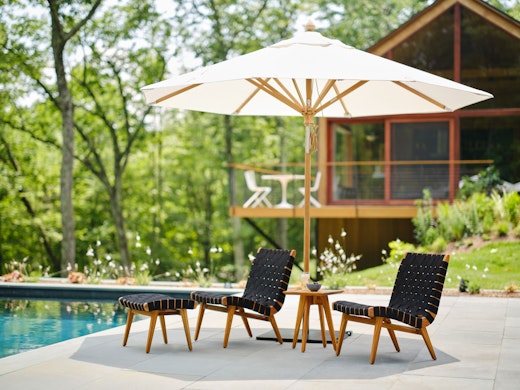 risom outdoor lounge chair ottoman side table jens risom