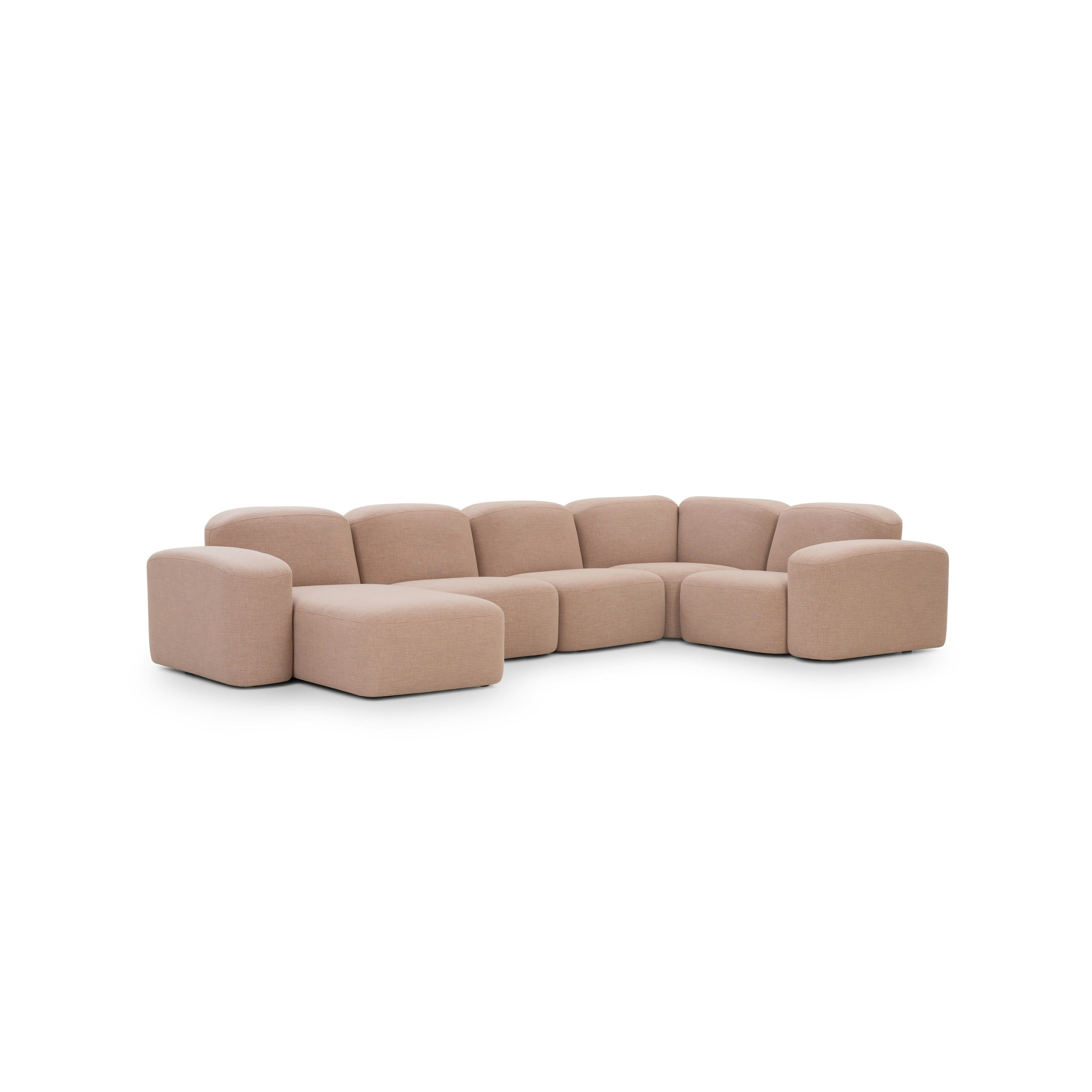 A Muse Corner Sectional in Byron: Biscuit viewed from an angle.