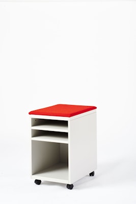 Knoll Anchor Mobile Pedestal in White and Red Back
