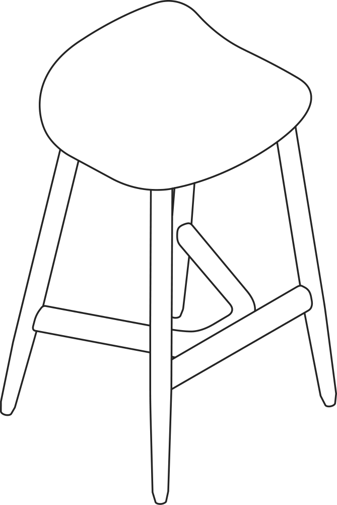 A line drawing - Crosshatch Stool | Counter Height