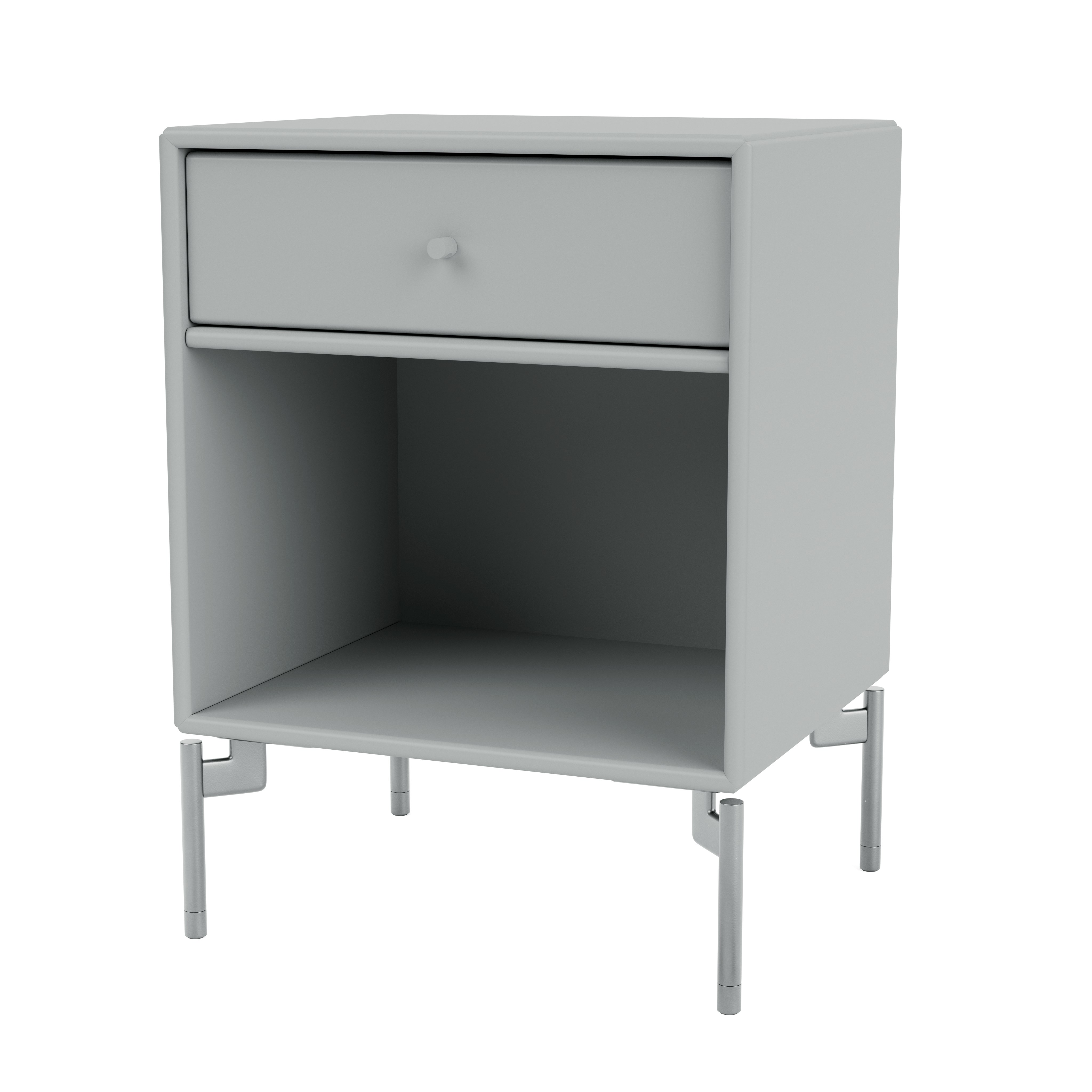 Dream Bedside Table - Fjord, Chrome Legs