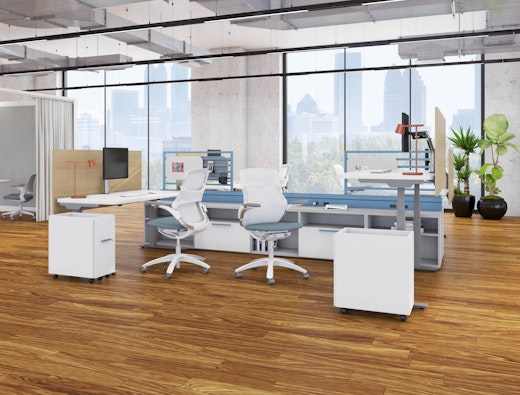 k.stand height adjustable generation anchor slate blue accent color credenza mobile ped pedestal tray top open file open/file muuto tip lamp accessory antenna ladder spine power beam