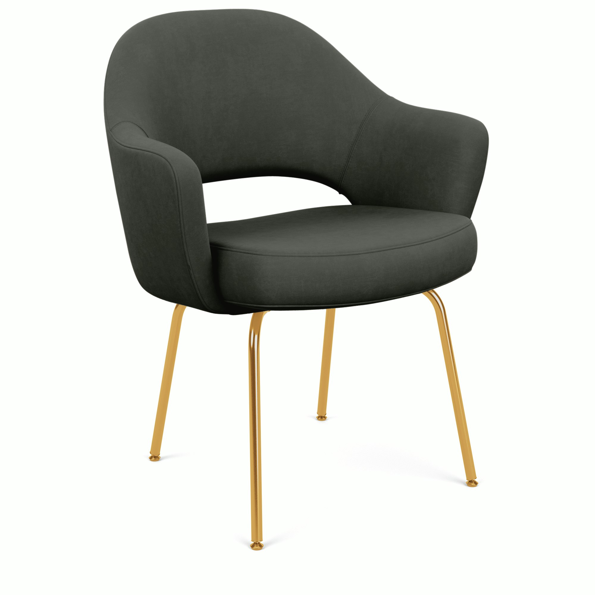 Saarinen Executive Armchair - Ultrasuede,  Charcoal,  Gold