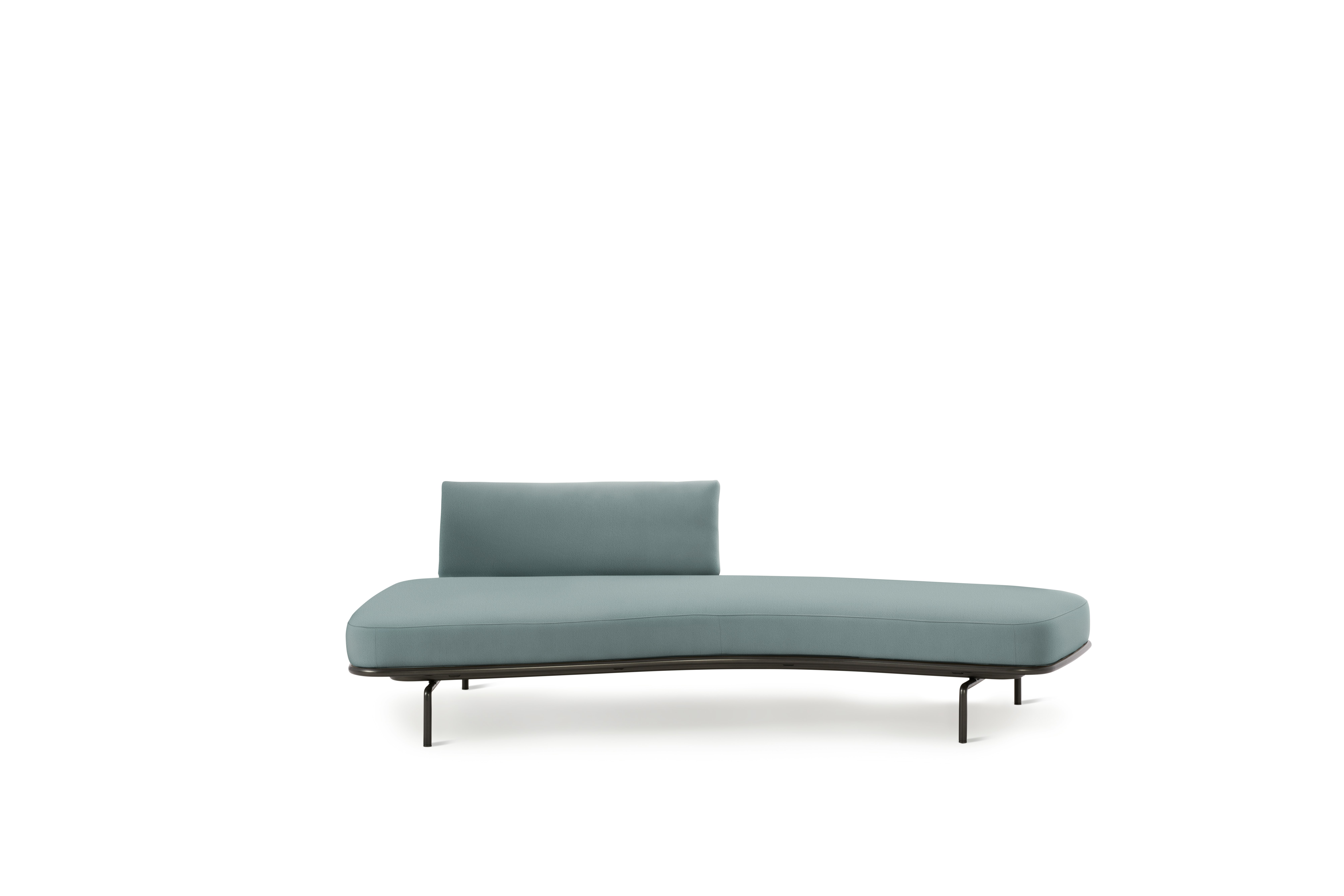 Panoramic Sofa - Right ,  Single Large,  Hopsack,  Silver,  Charcoal
