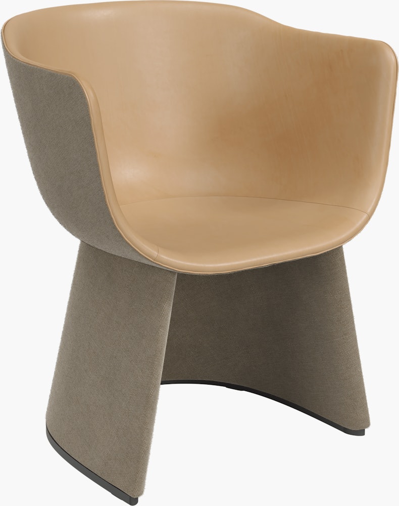 Monolit Dining Chair - Sunniva, Natural Leather / Natural Canvas