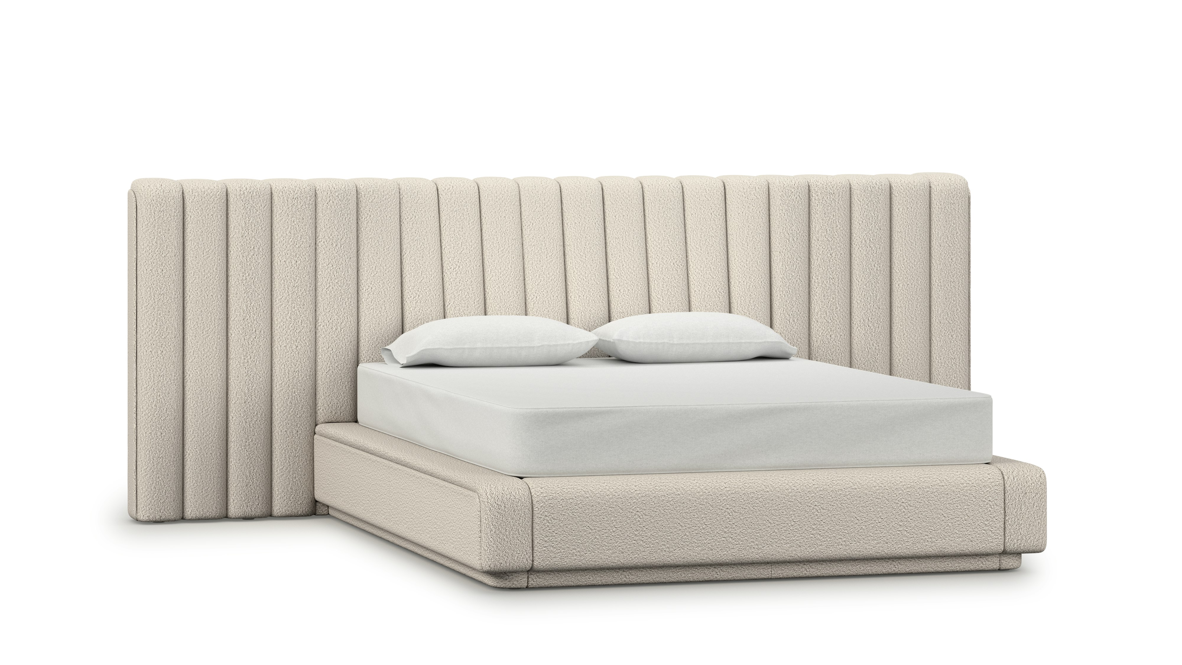 Ostling Bed - Queen,  Wide,  Turf,  Cream Melange