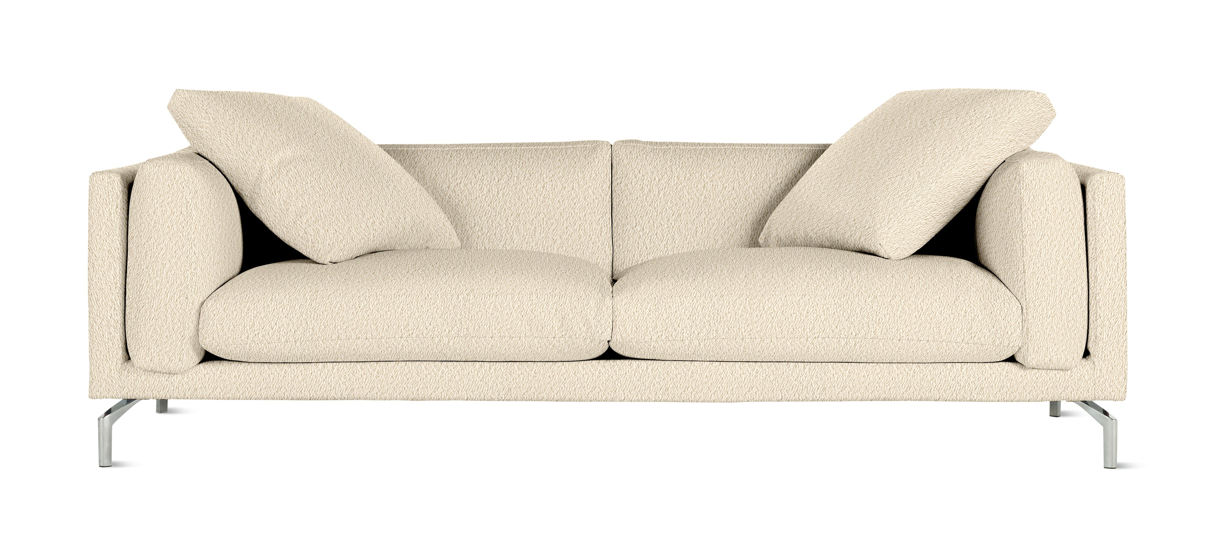 A Como Sofa in Turf: Cream viewed from the front.
