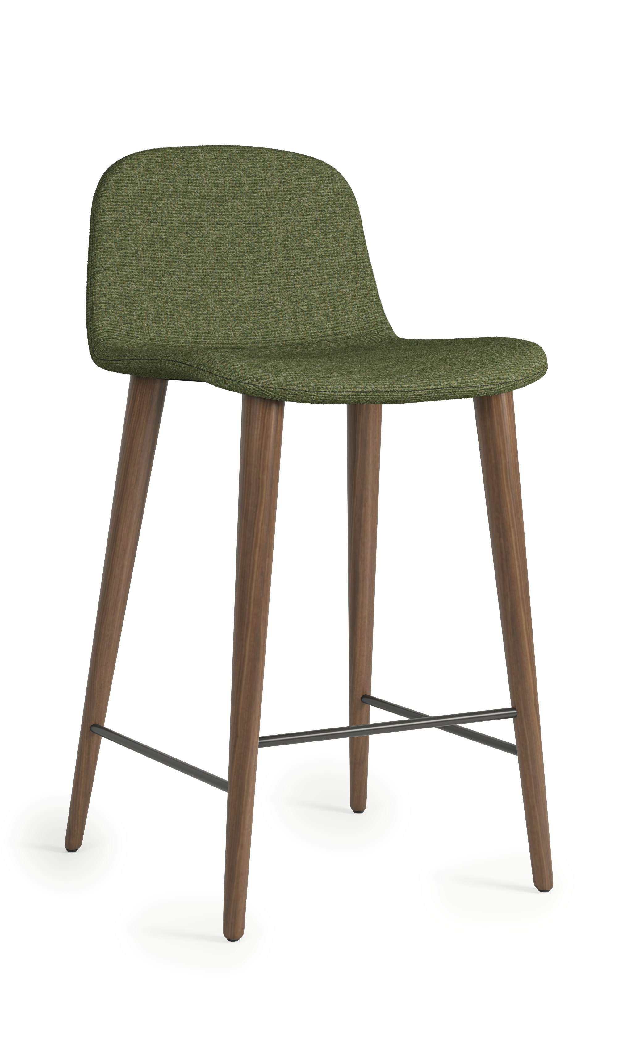 Bacco Stool - Counter Height, Melange, 800 Malachite, Walnut
