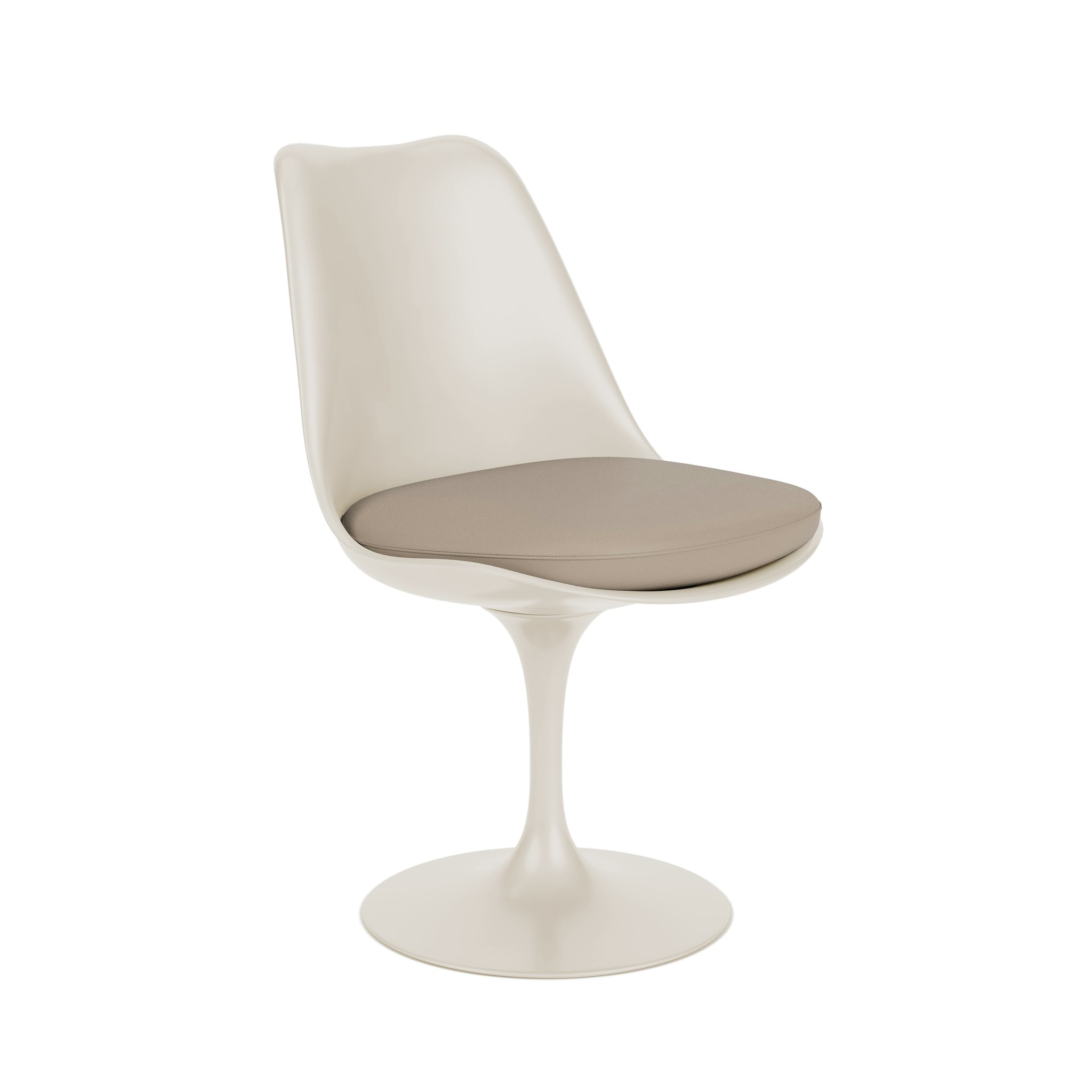A Tulip Chair Armless in tahiti and cream viewed from an angle