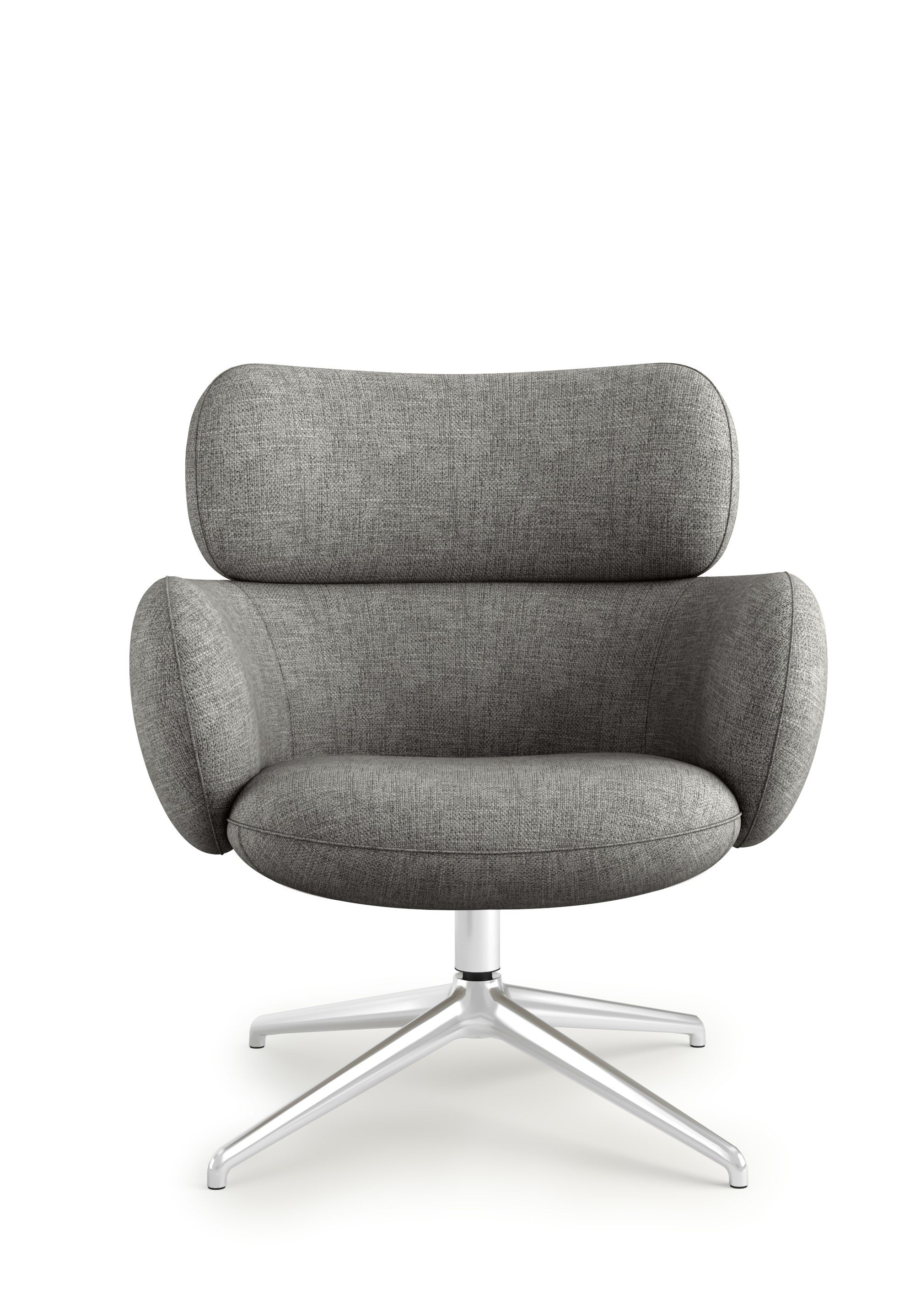 Blis Swivel Chair  - Chrome, Crypton Robusta, Stone