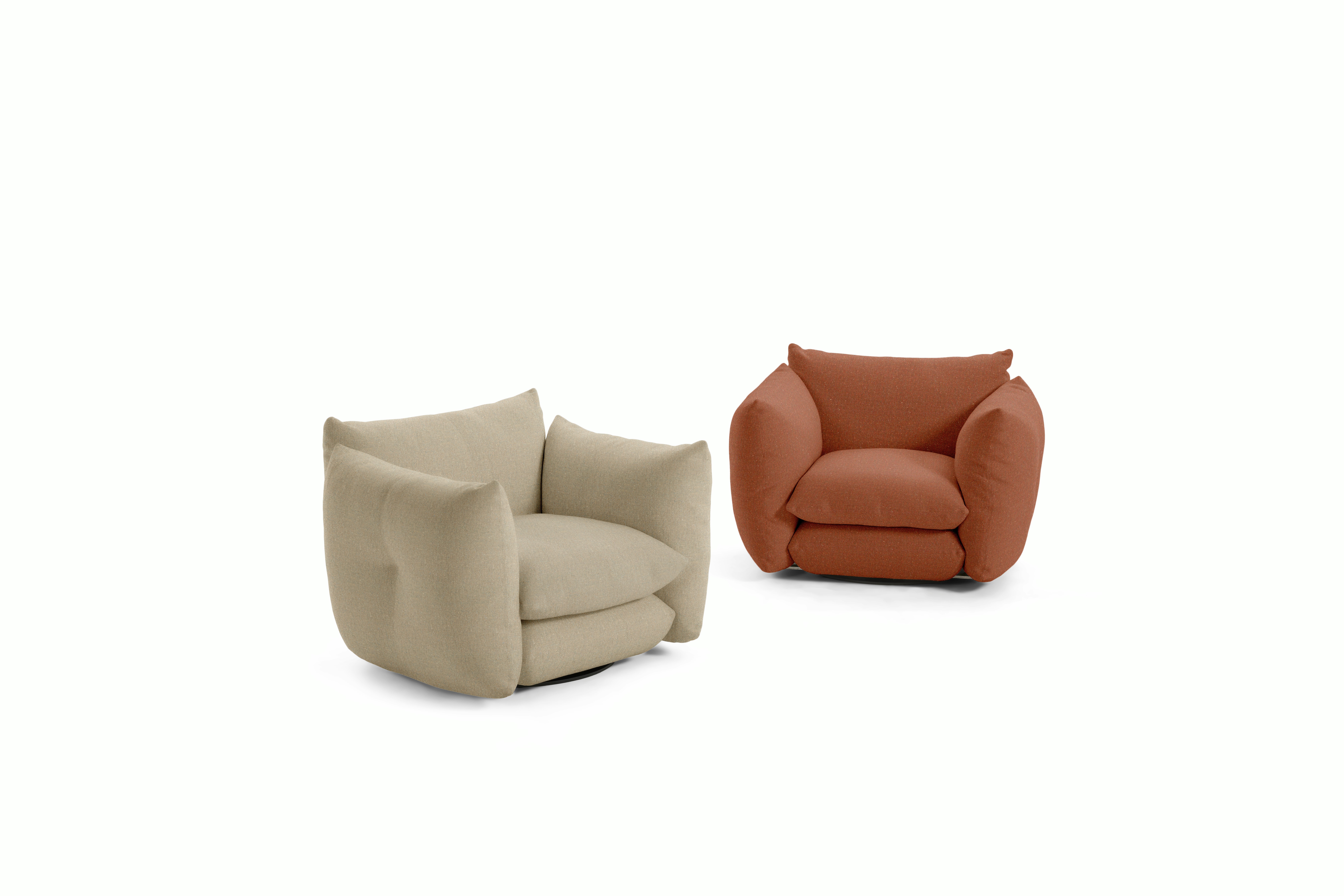 Perron Pillo Lounge Chair in Grain and Bittersweet