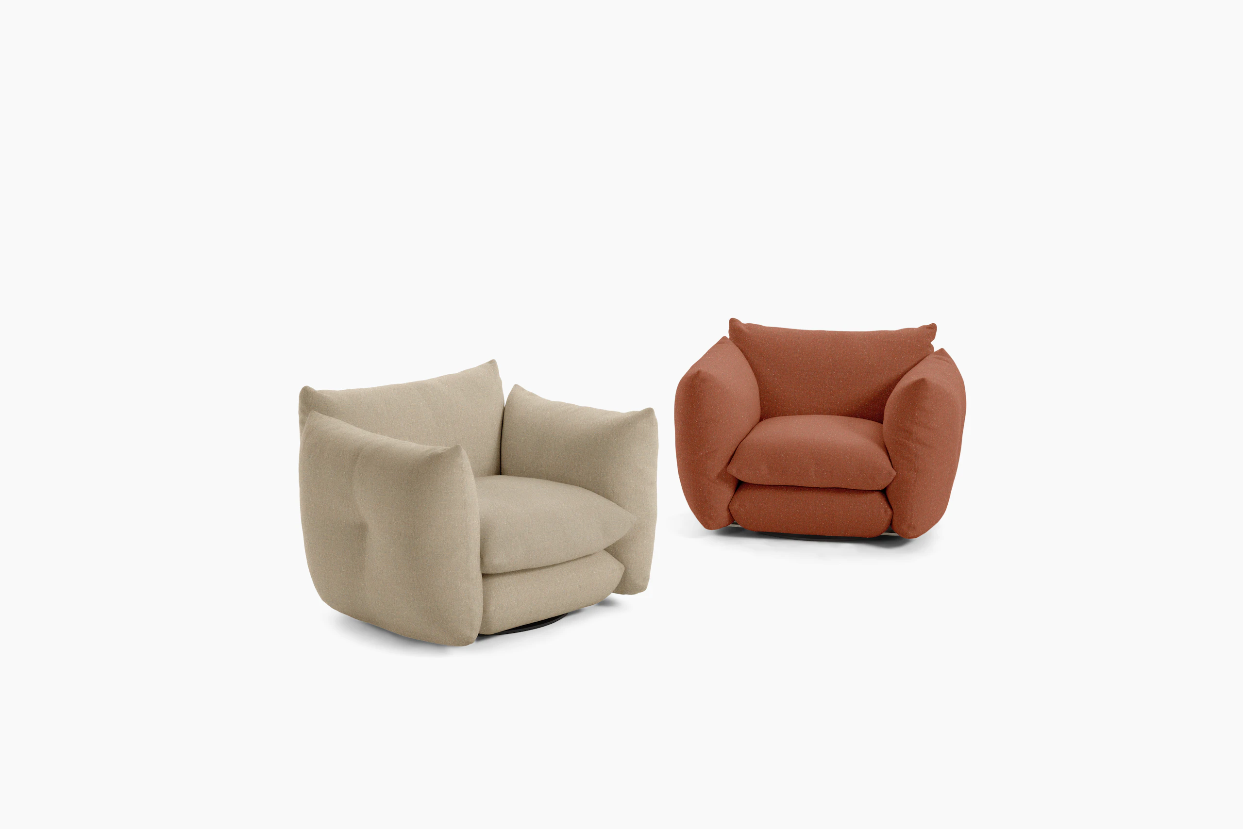 Perron Pillo Lounge Chair in Grain and Bittersweet