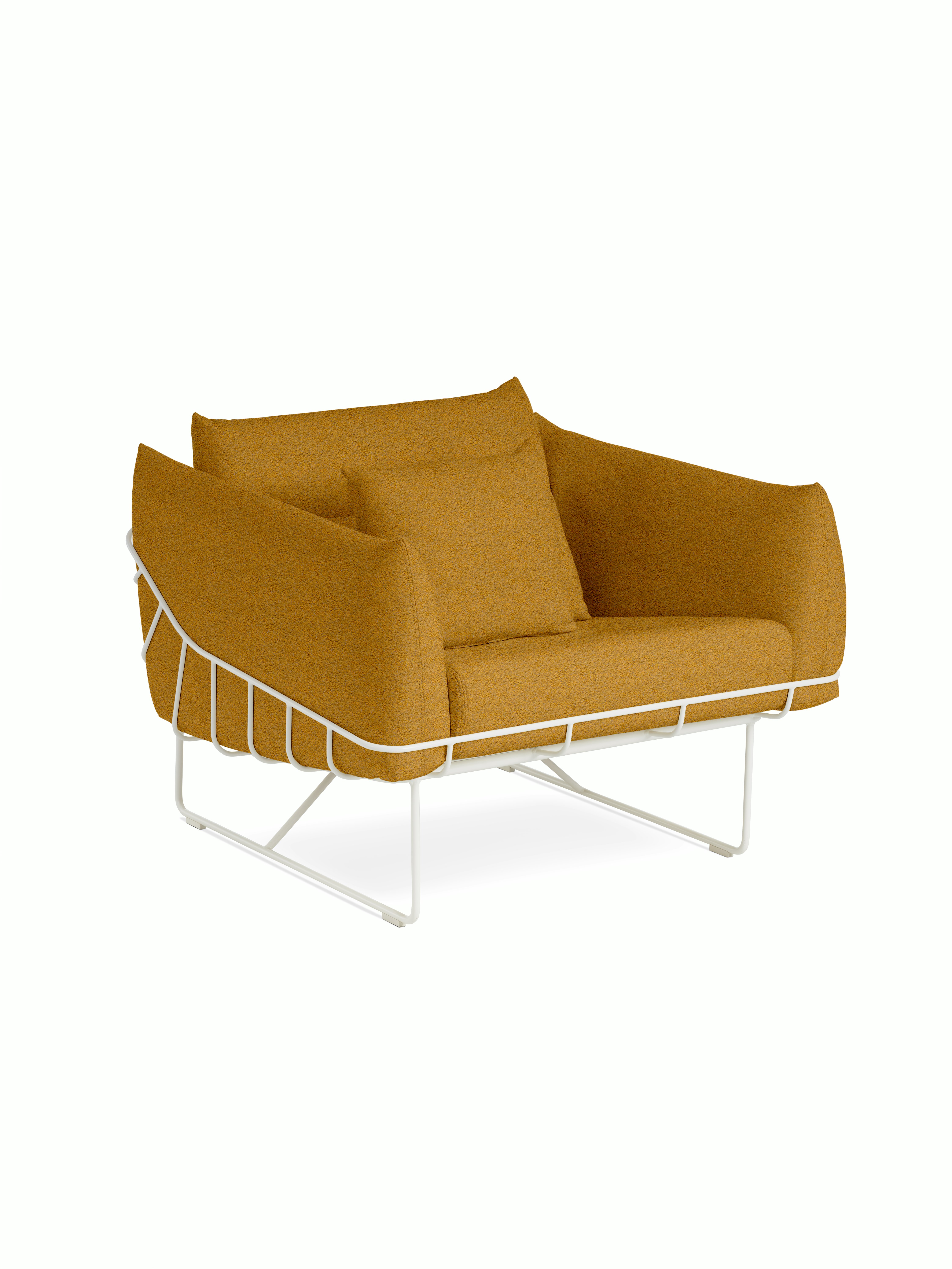 Wireframe Chair - Whim,  Mustard Seed,  White