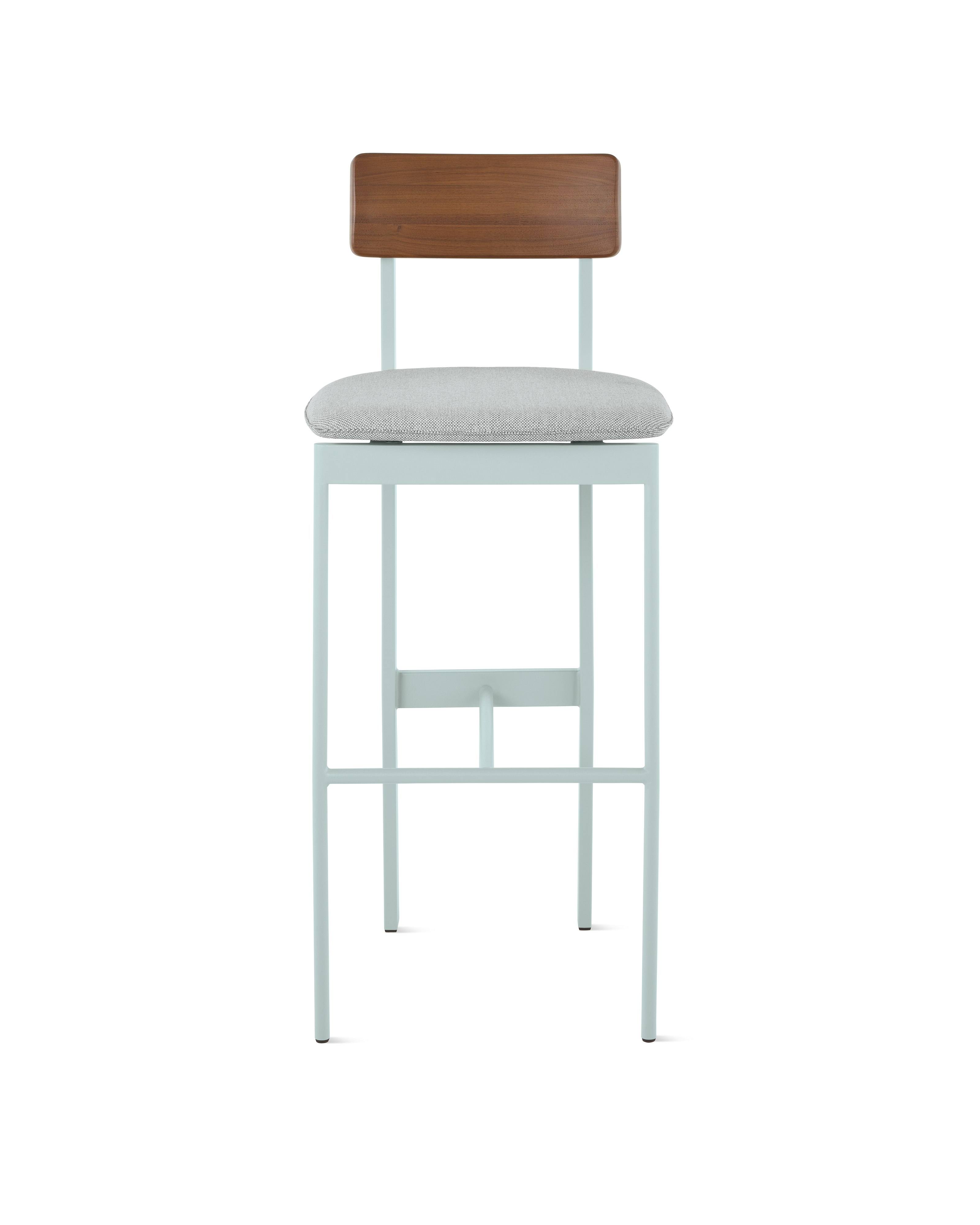 Betwixt Mixed Materials Stool - bar stool,  glacier,  walnut,  surf