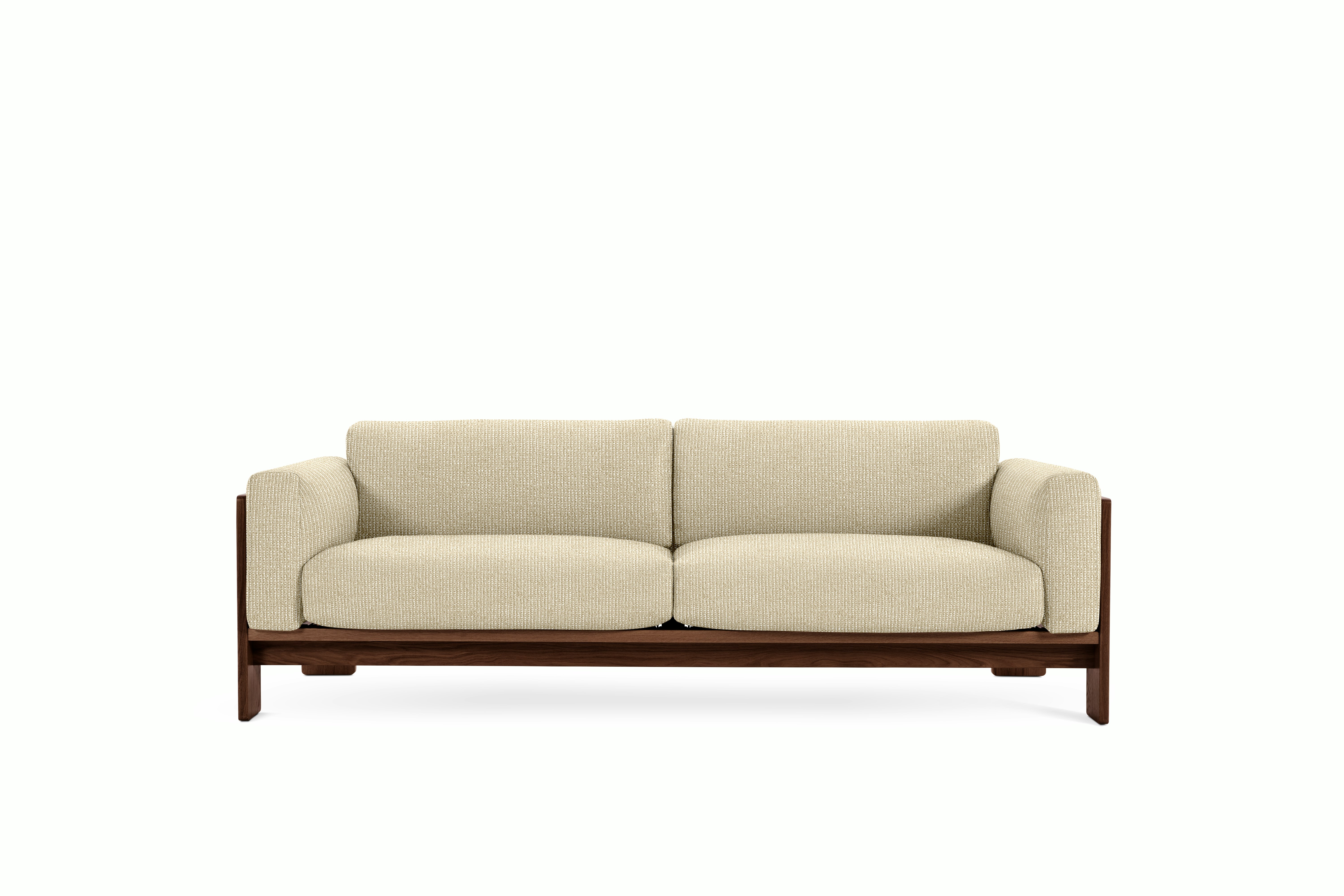 Bastiano Sofa - Prestini,  Beige / White,  Walnut
