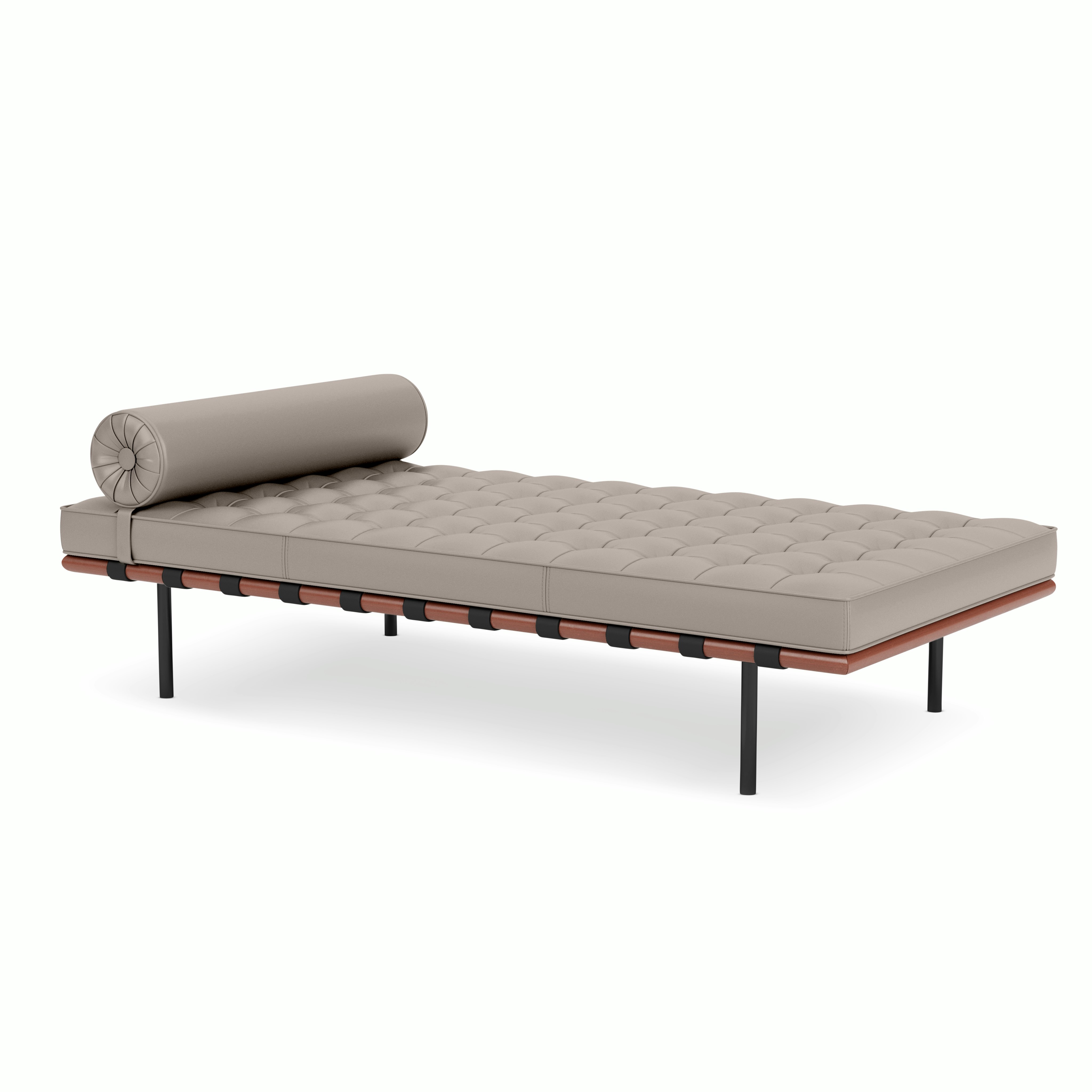 Barcelona Couch in Sabrina Leather,  Cannes,  Black