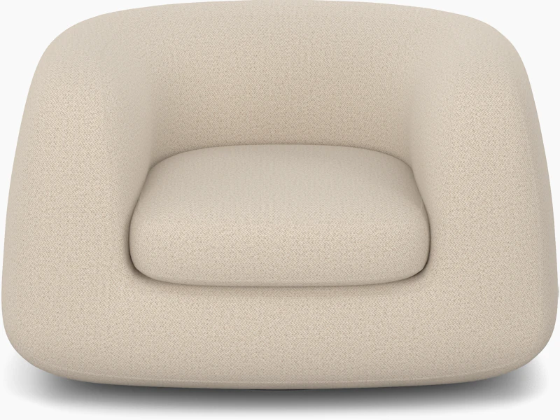 A Americano Swivel Chair in Cream viewed from the front.