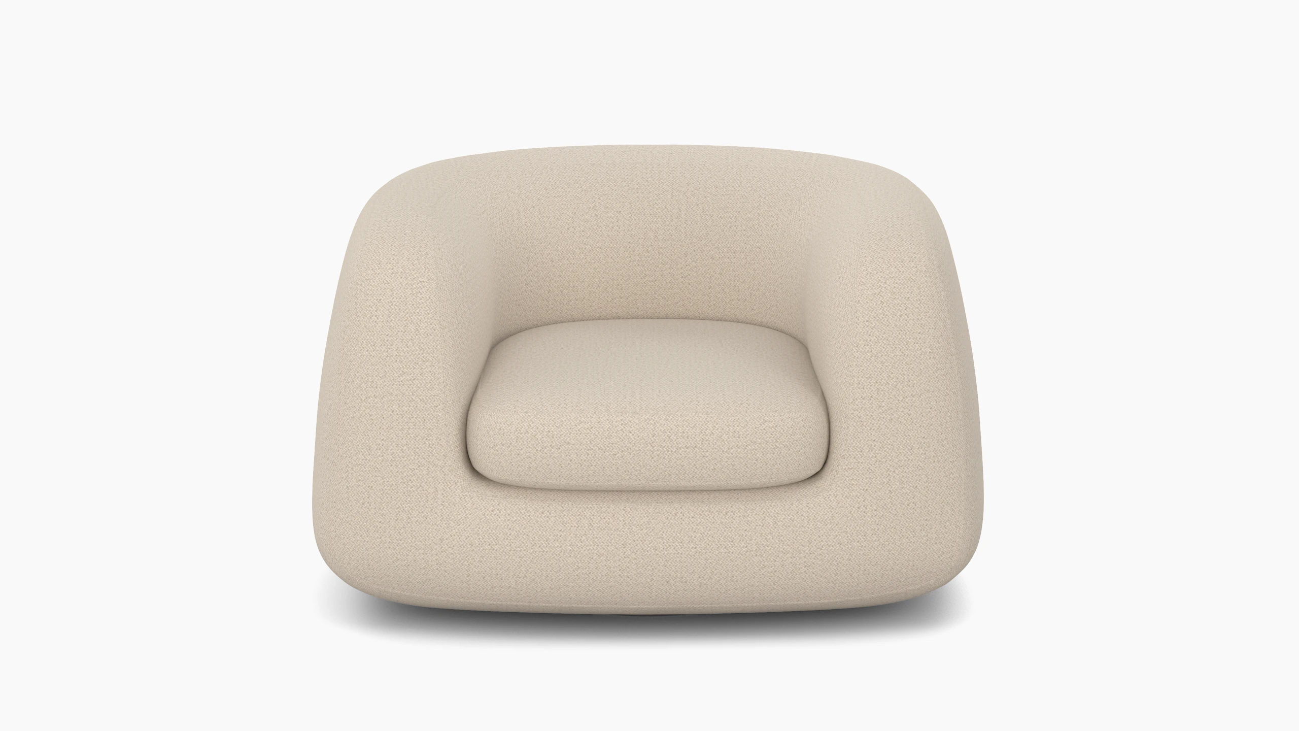 A Americano Swivel Chair in Cream viewed from the front.