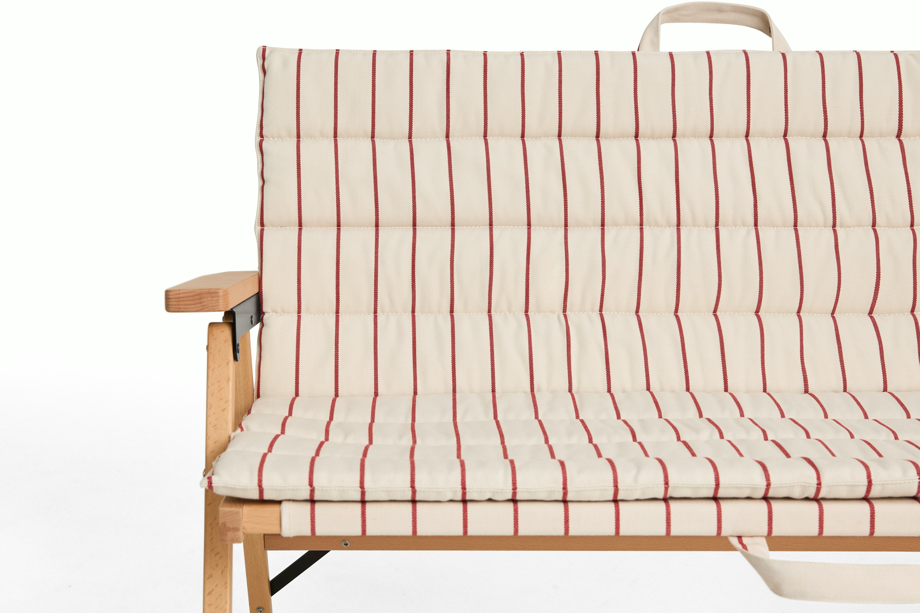 Outdoor Market Sofa Cushion - Beige With Red Stripe