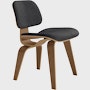 Eames Molded Plywood Dining Chair Wood Base (DCW) - Upholstered,   Walnut Frame Mode - Talus