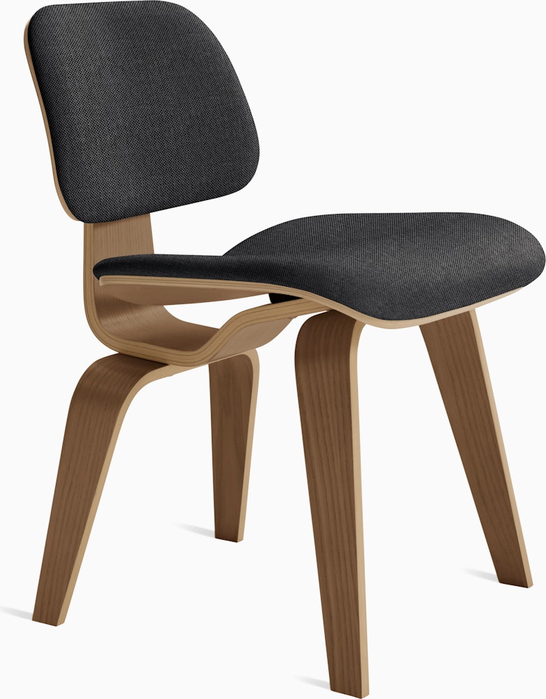 Eames Molded Plywood Dining Chair Wood Base (DCW) - Upholstered,   Walnut Frame Mode - Talus