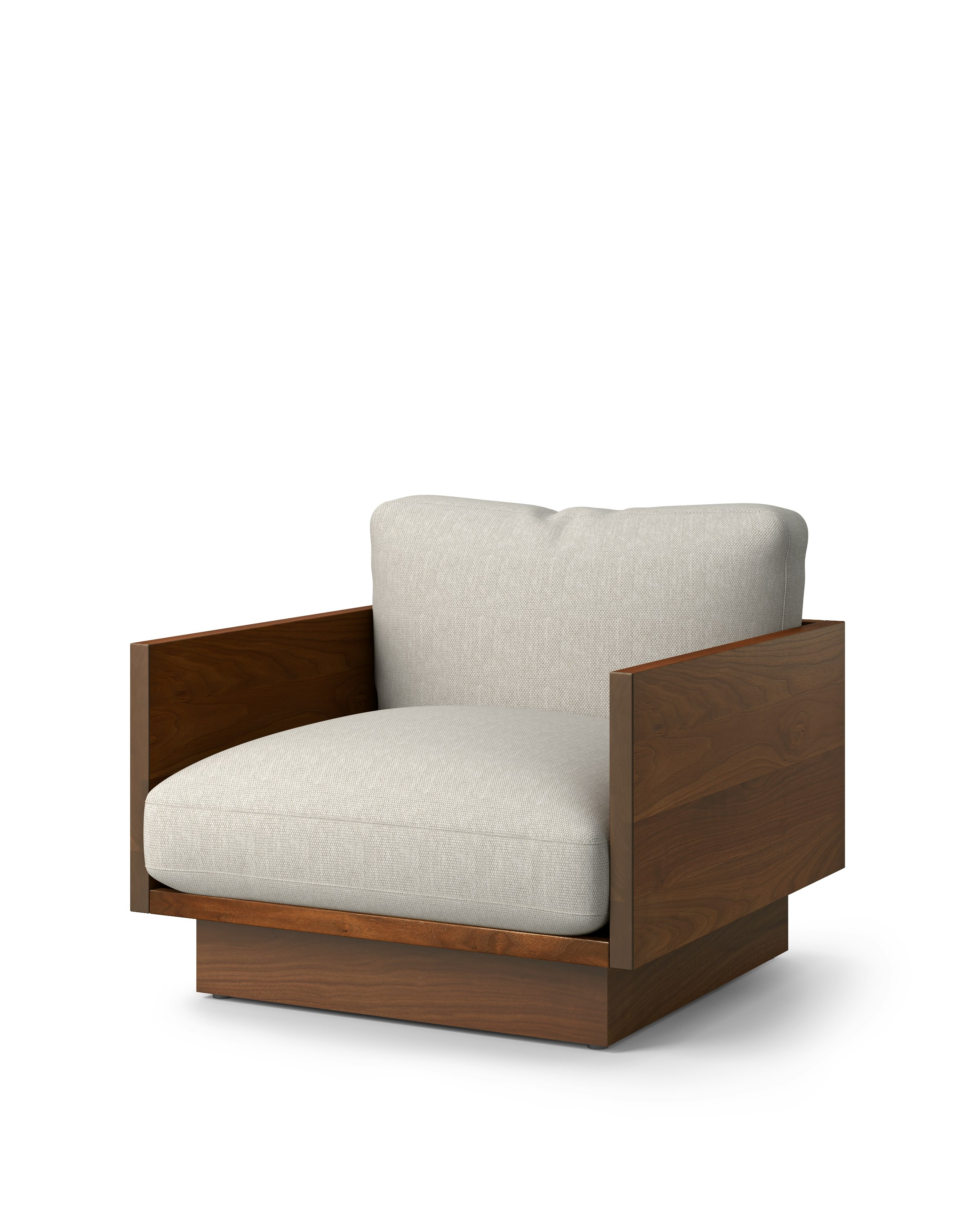 Pawson Drift Lounge Chair - Mode, Shell, Tudor Walnut - V2