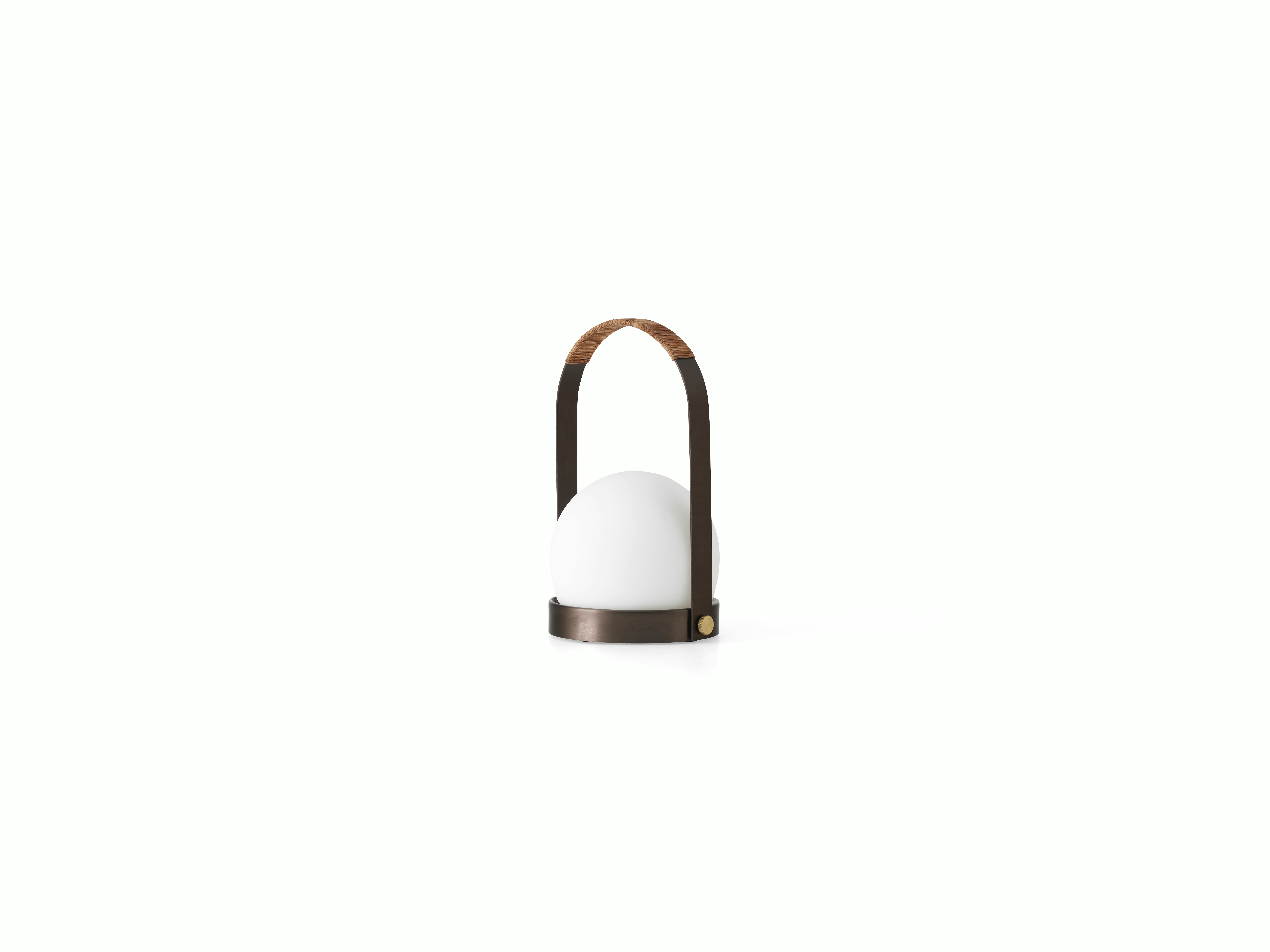 Carrie Leather Handle Portable Lamp - Bronzed Brass