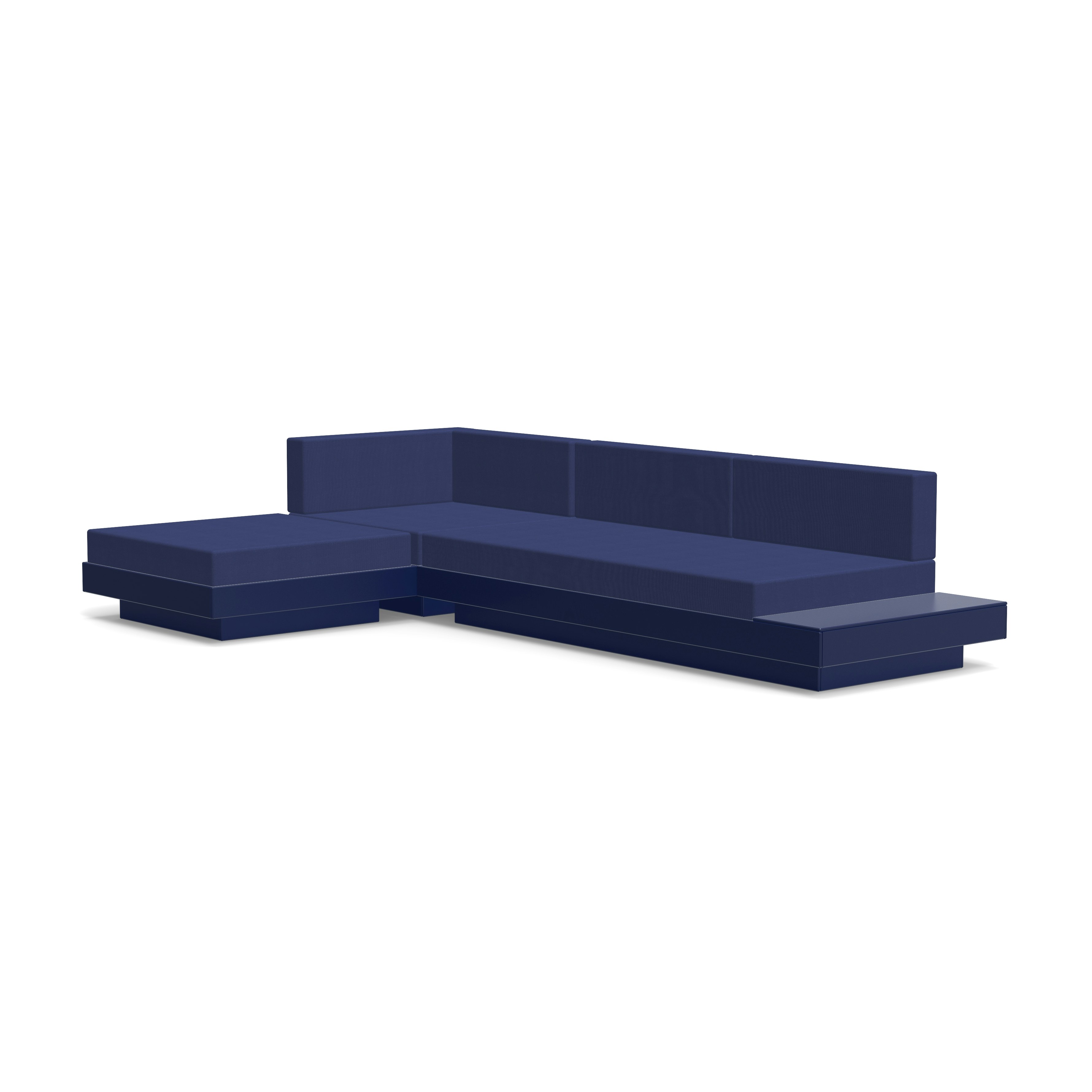 Platform One Sectional with Chaise - Navy Blue; Canvas Navy
