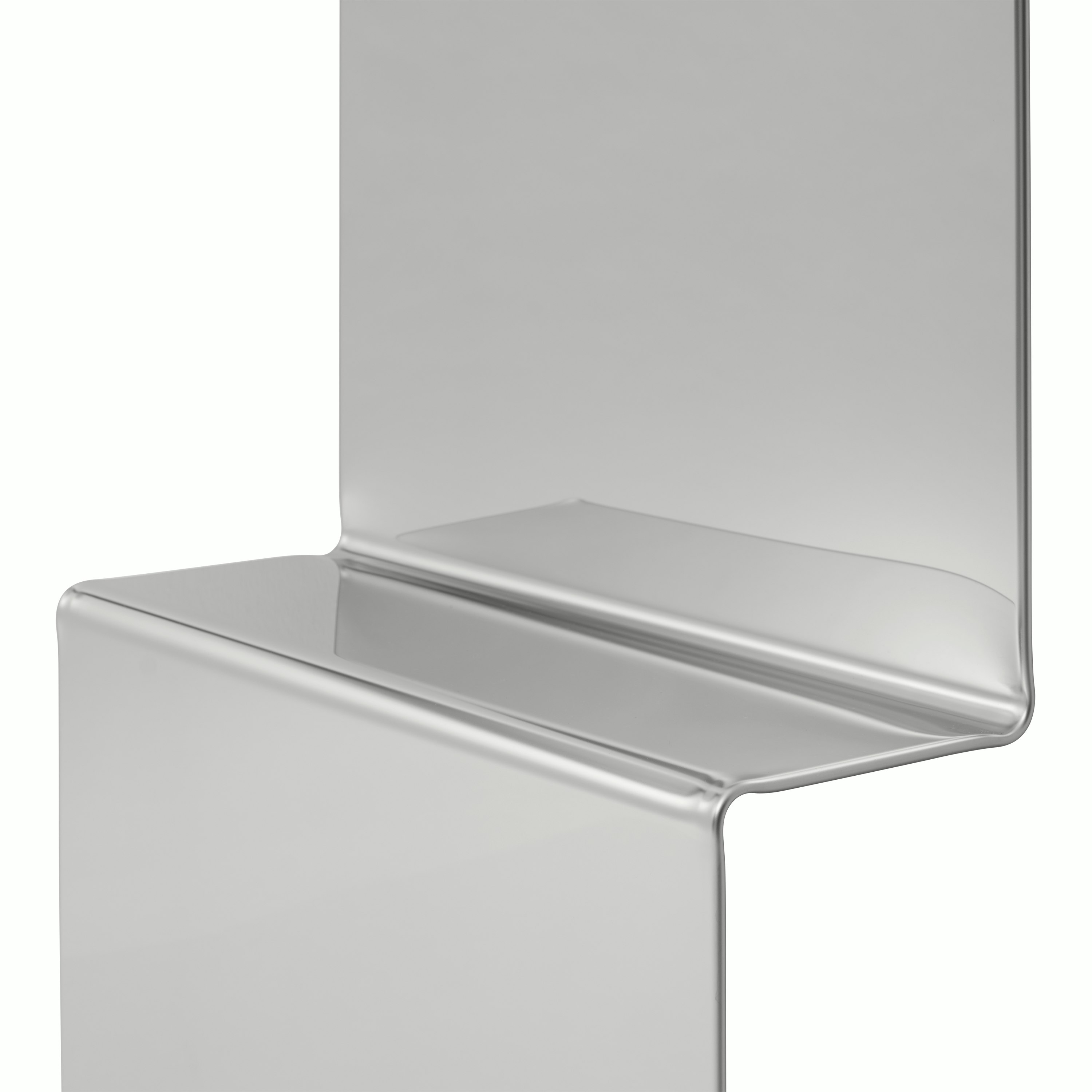 Detailed Shot of Pleat Mirror in Polished Steel