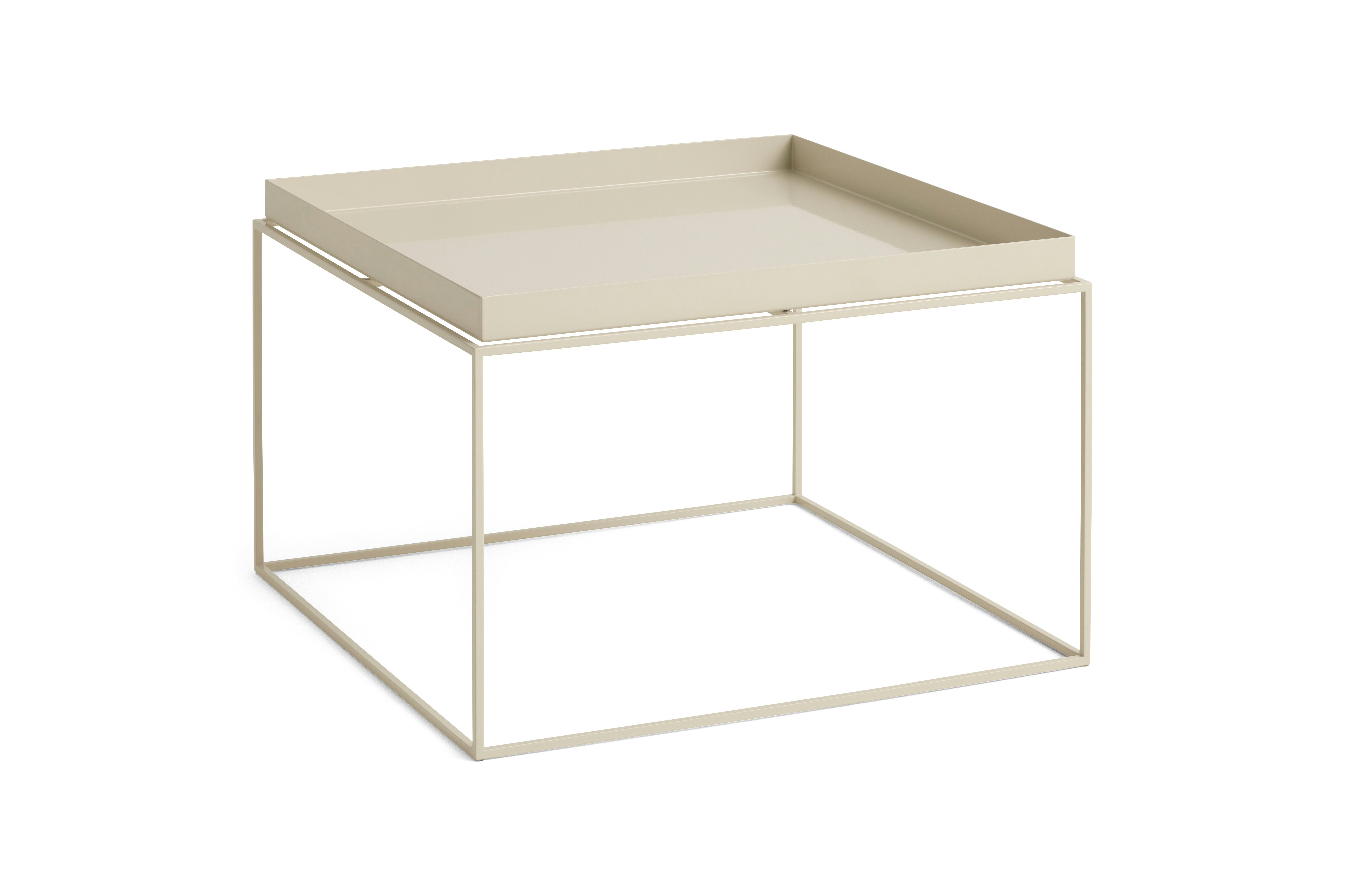 A Tray Coffee Table in beige viewed from the angle.