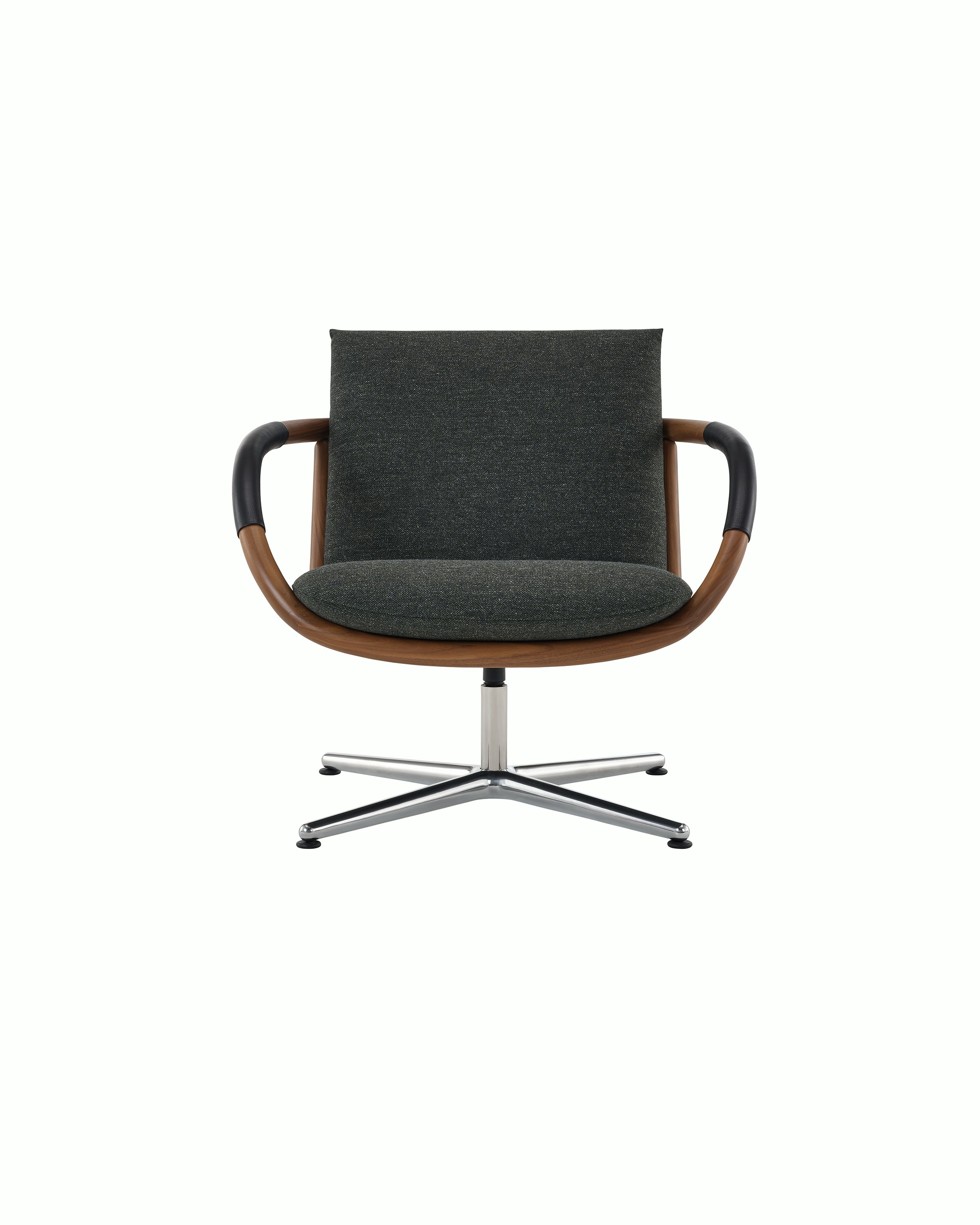 Full Loop Lounge Chair in Walnut with four star base.